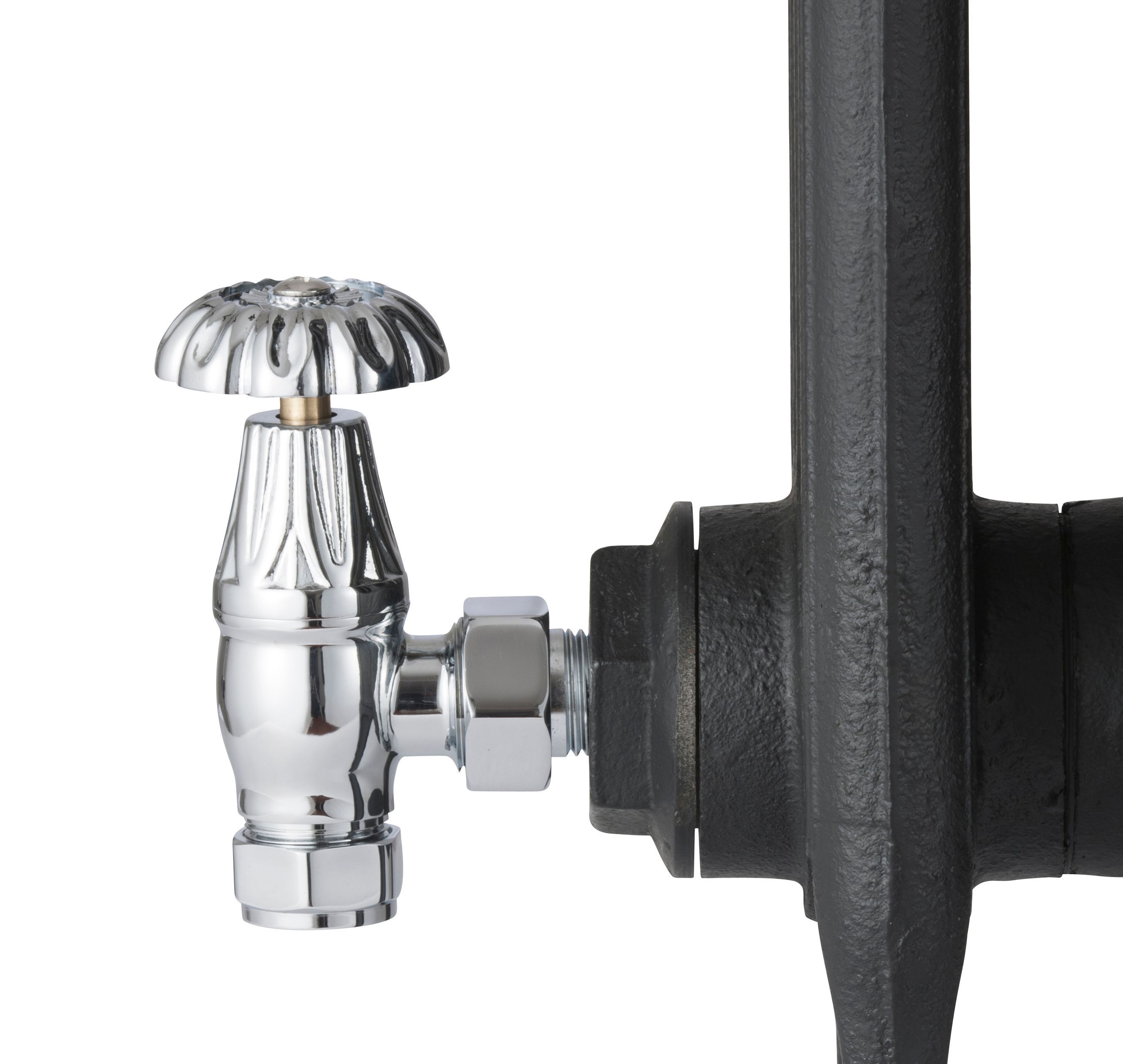 Arroll UK10 Angled Manual Radiator valve (Dia)20.6mm