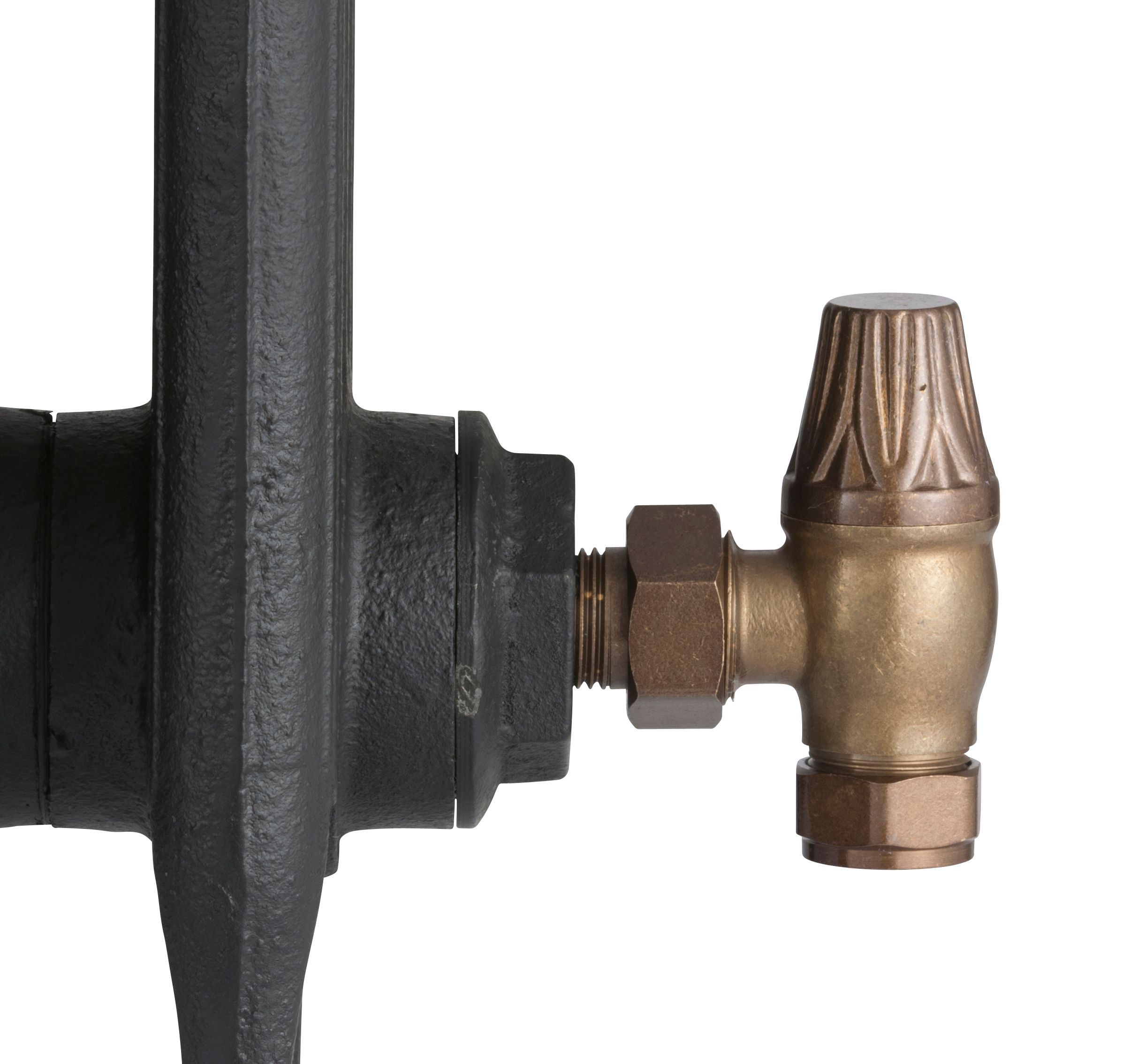 Arroll UK10 Antique copper effect Angled Manual Radiator valve (Dia)20.6mm