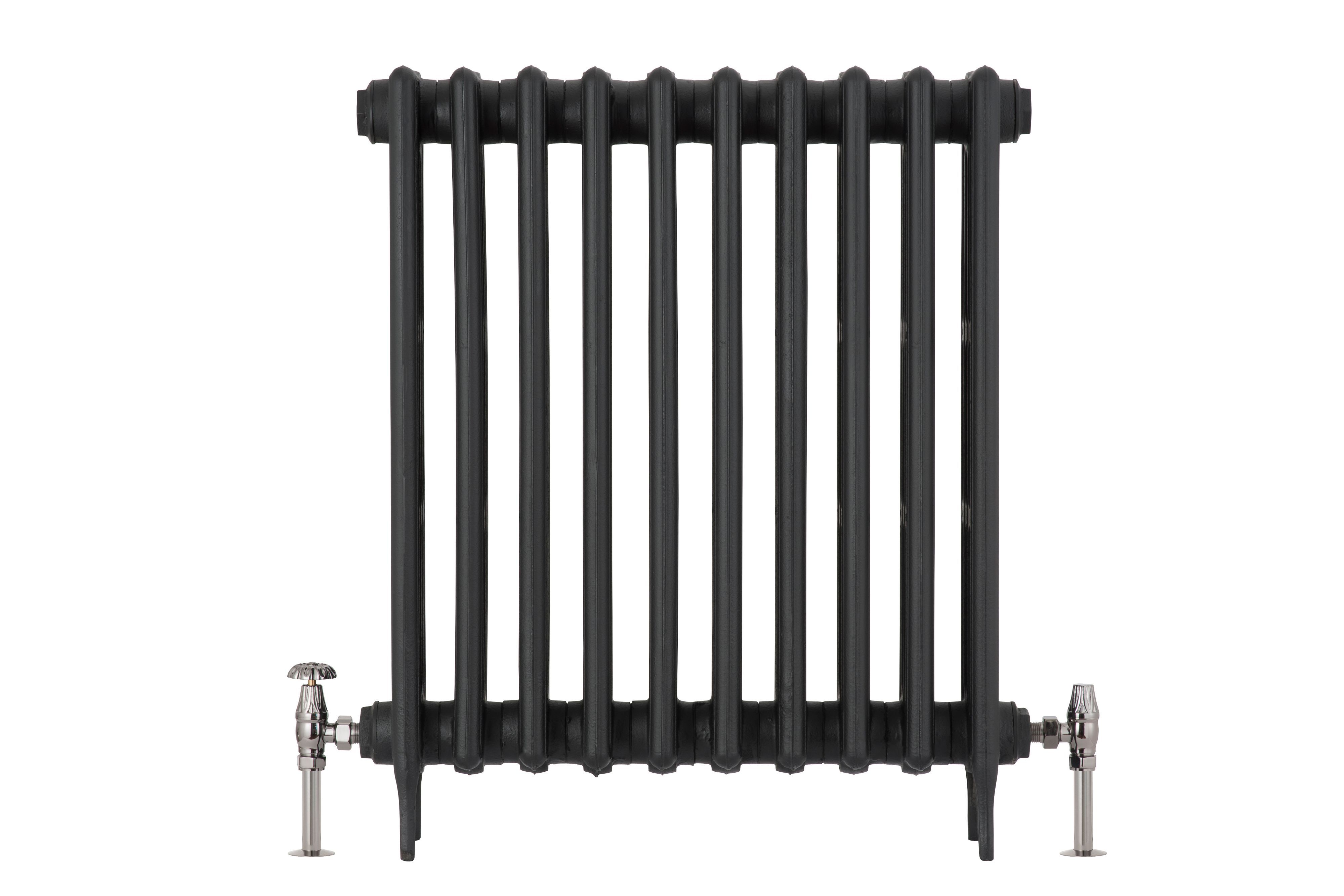 Arroll UK10 Black nickel effect Angled Manual Radiator valve (Dia)20.6mm