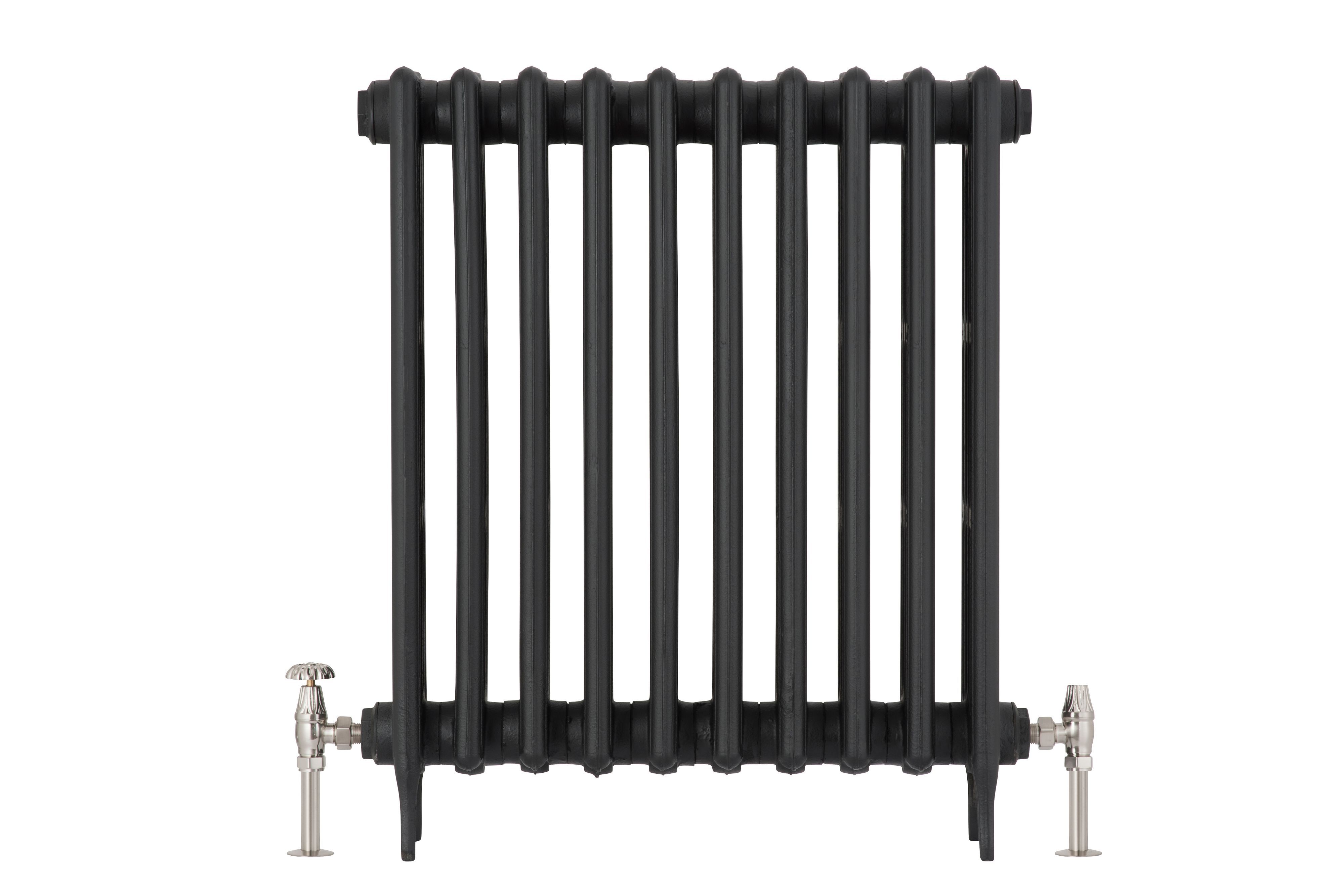Arroll UK10 Nickel effect Angled Manual Radiator valve (Dia)20.6mm