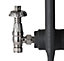 Arroll UK18 Black Nickel-plated Angled Thermostatic Radiator valve