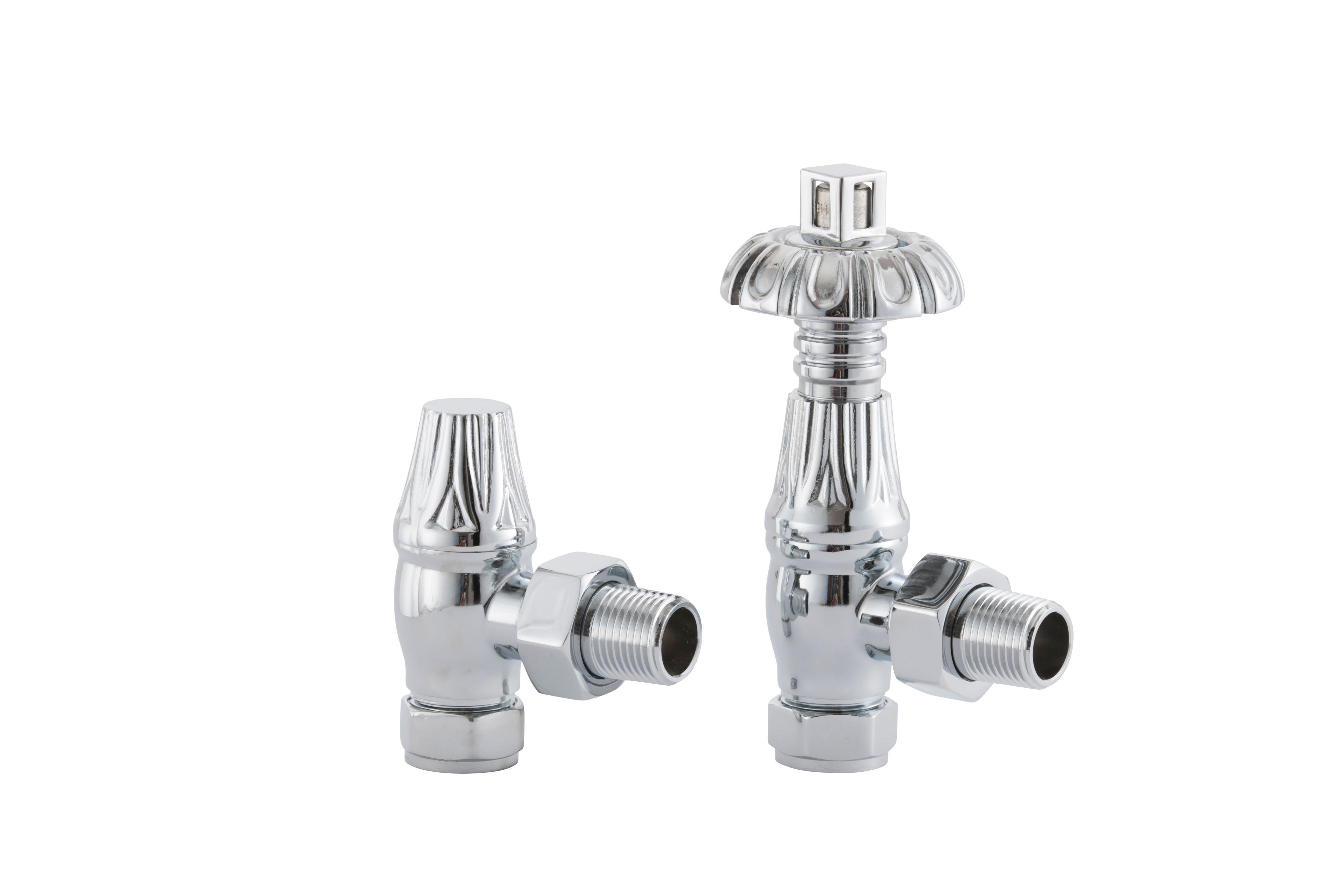 Arroll UK18 Chrome-plated Angled Thermostatic Radiator valve