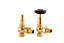 Arroll UK20 Antique brass effect Angled Manual Radiator valve (Dia)20.6mm