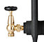 Arroll UK20 Antique brass effect Angled Manual Radiator valve (Dia)20.6mm