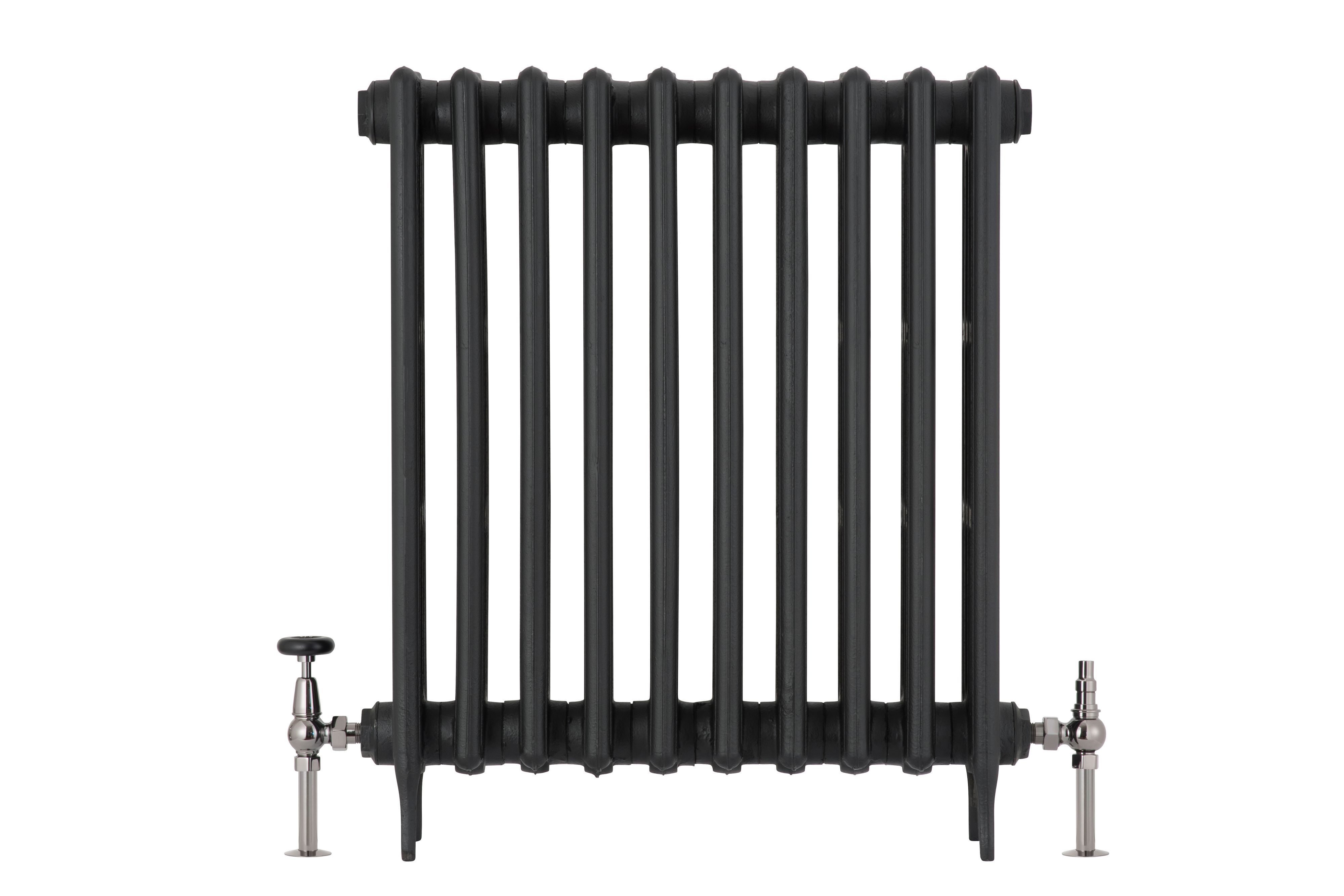 Arroll UK20 Black nickel effect Angled Manual Radiator valve (Dia)20.6mm