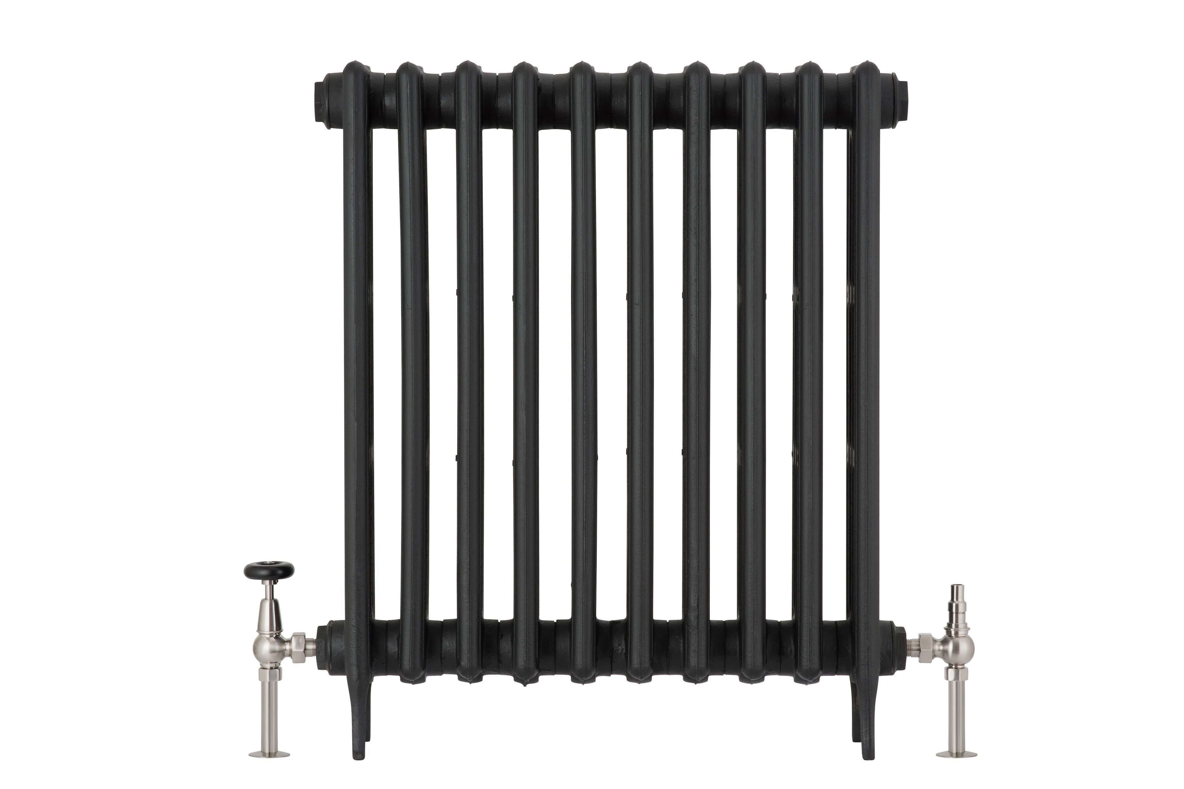 Arroll UK20 Nickel effect Angled Manual Radiator valve (Dia)20.6mm