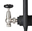 Arroll UK20 Nickel effect Angled Manual Radiator valve (Dia)20.6mm