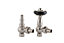 Arroll UK28 Brushed Nickel-plated Angled Thermostatic Radiator valve
