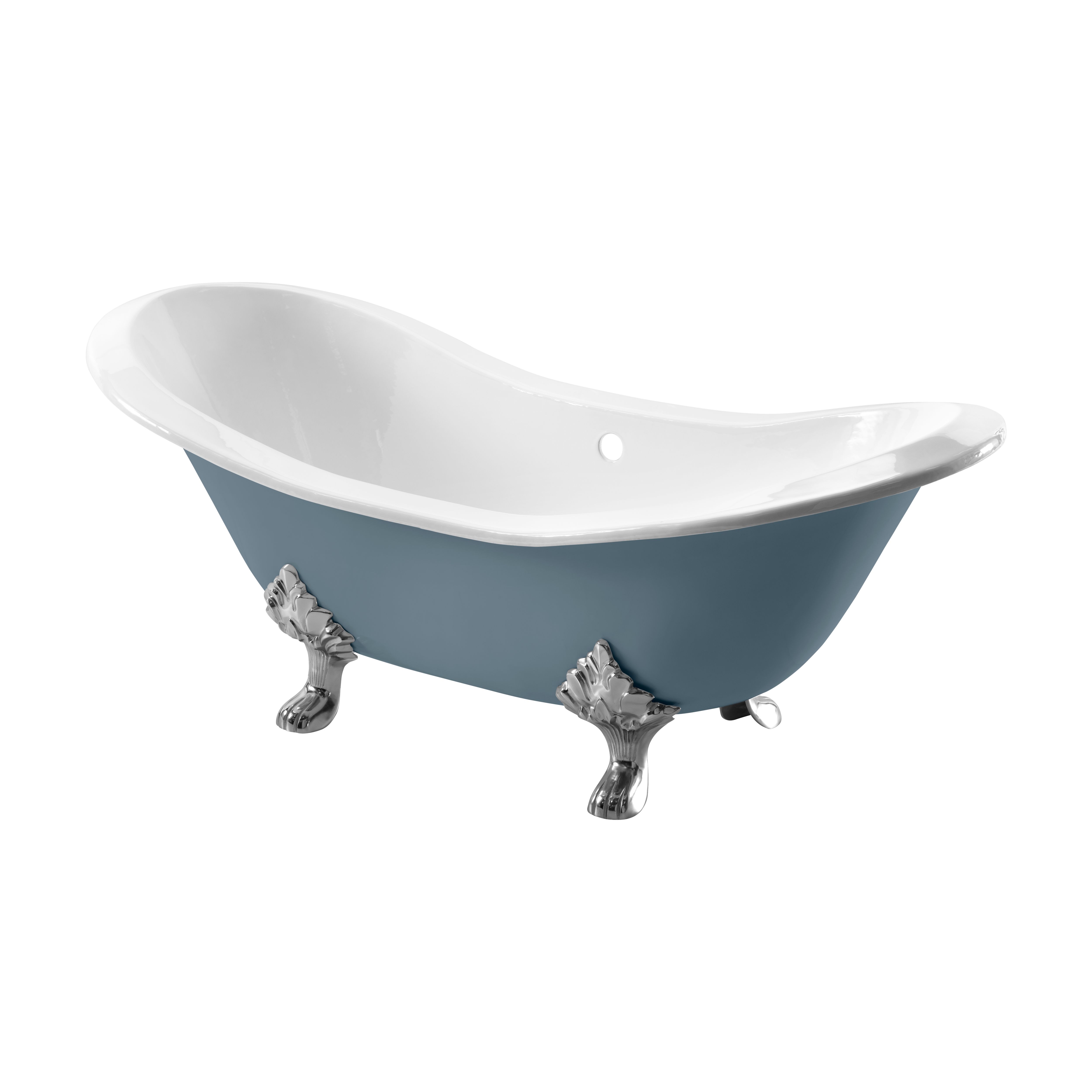 Arroll Villandry Gloss Blue Slipper Double ended Bath (L)1820mm (W)762mm