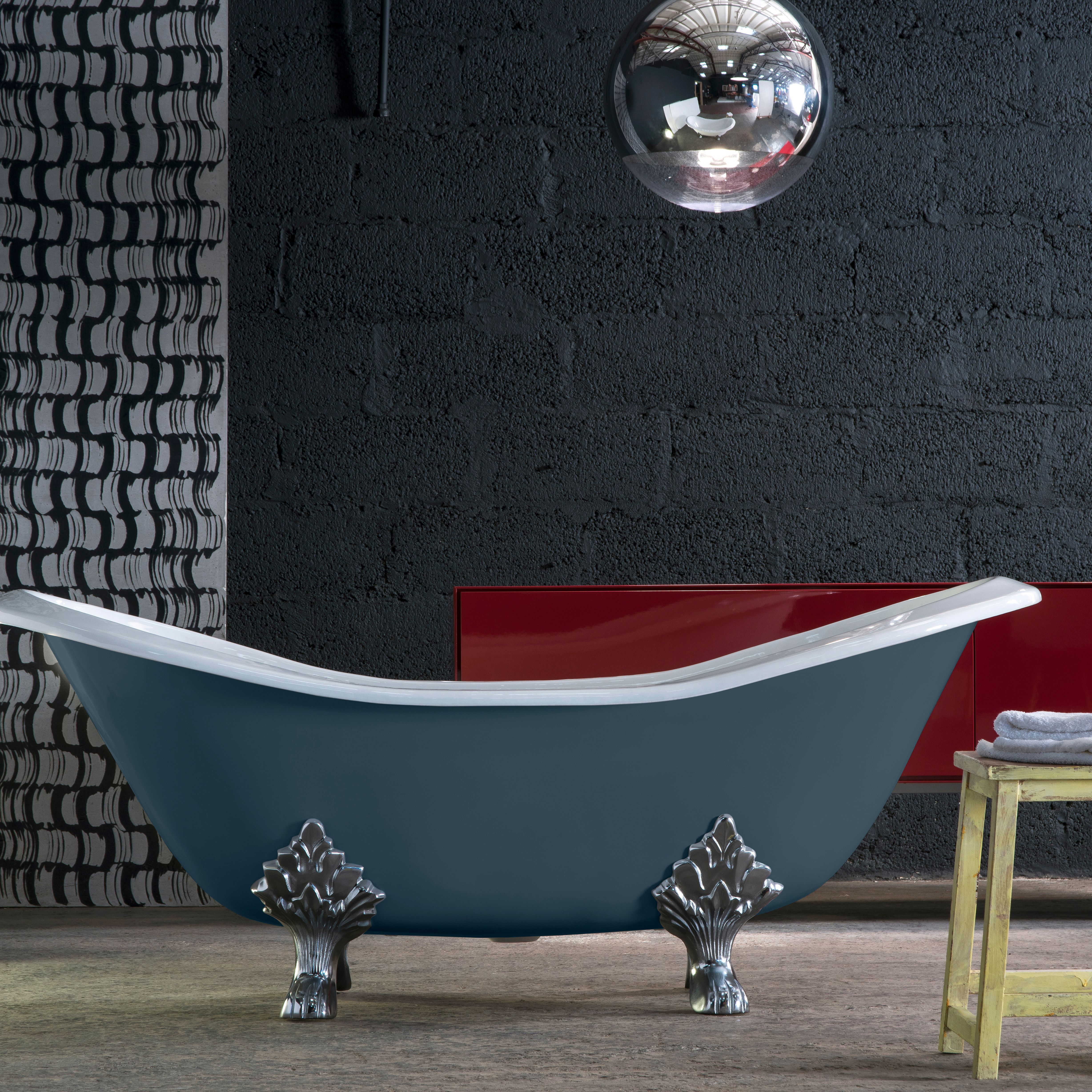 Arroll Villandry Gloss Blue Slipper Double ended Bath (L)1820mm (W)762mm