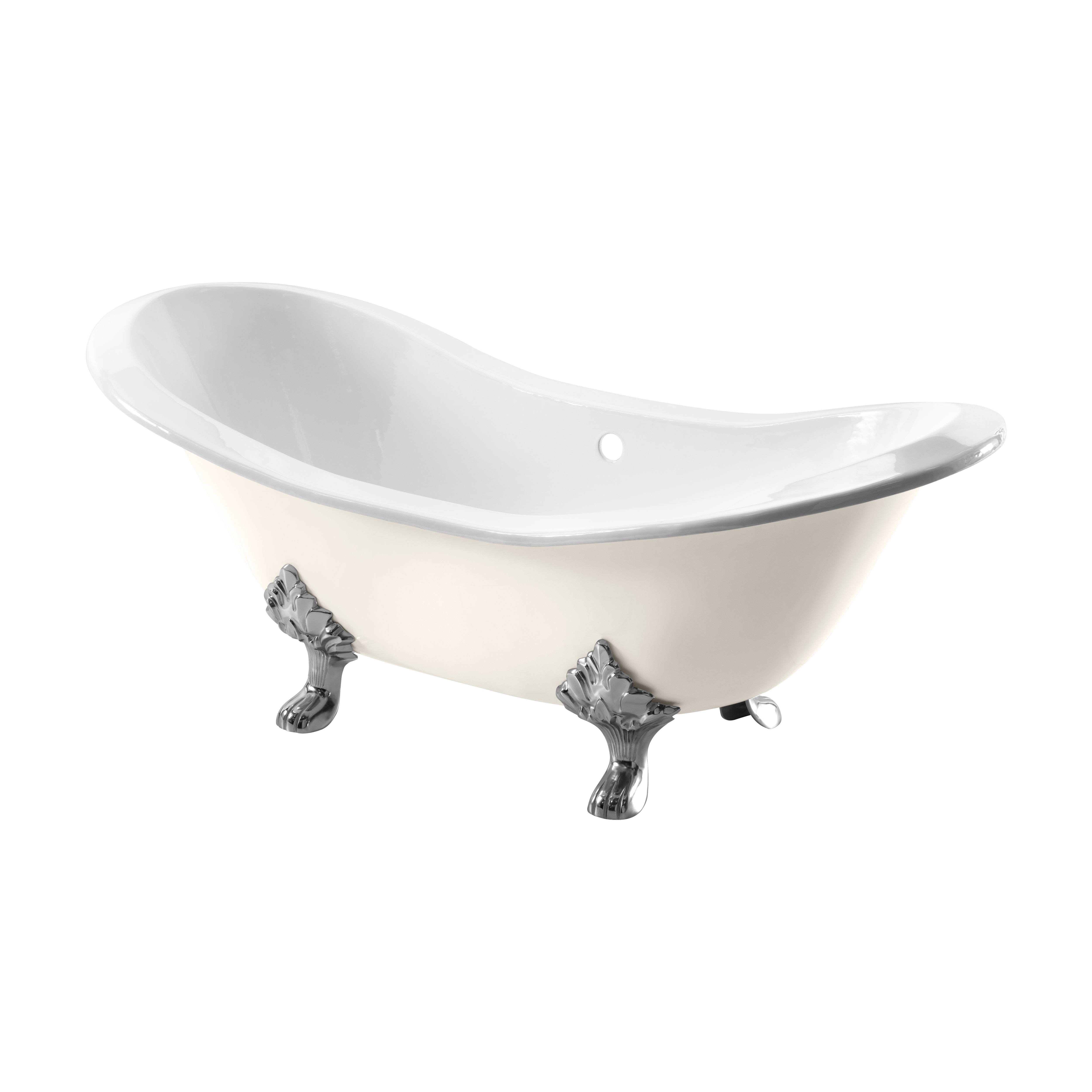 Arroll Villandry Gloss White Slipper Double ended Bath (L)1820mm (W)762mm