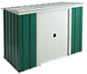 Arrow Greenvale 6x4 ft Pent Green & white Metal 2 door Shed with floor
