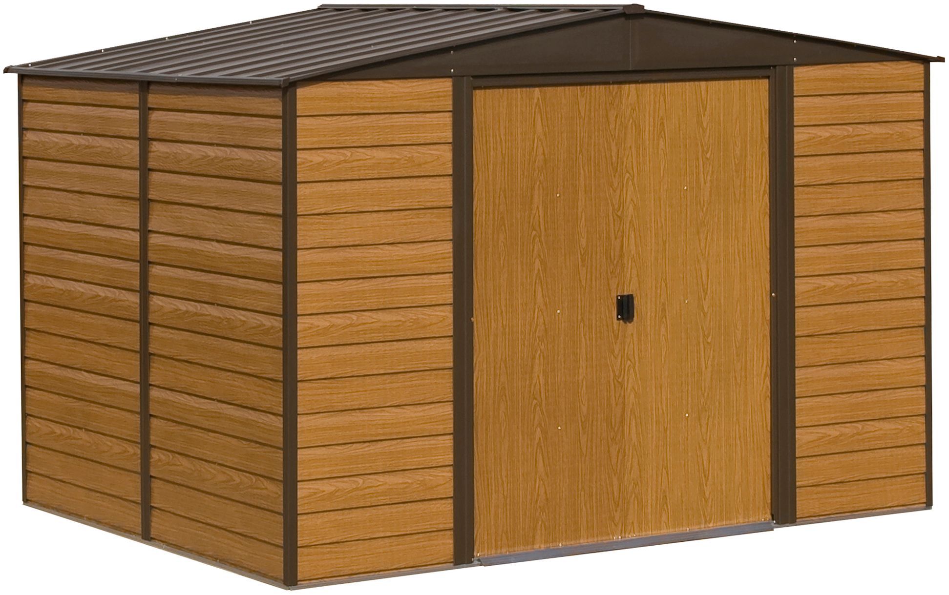 Arrow Woodvale 10x6 ft Apex Coffee Metal 2 door Shed with floor - Assembly service included