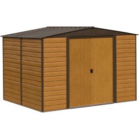 Arrow Woodvale 10x6 ft Apex Coffee Metal 2 door Shed with floor - Assembly service included