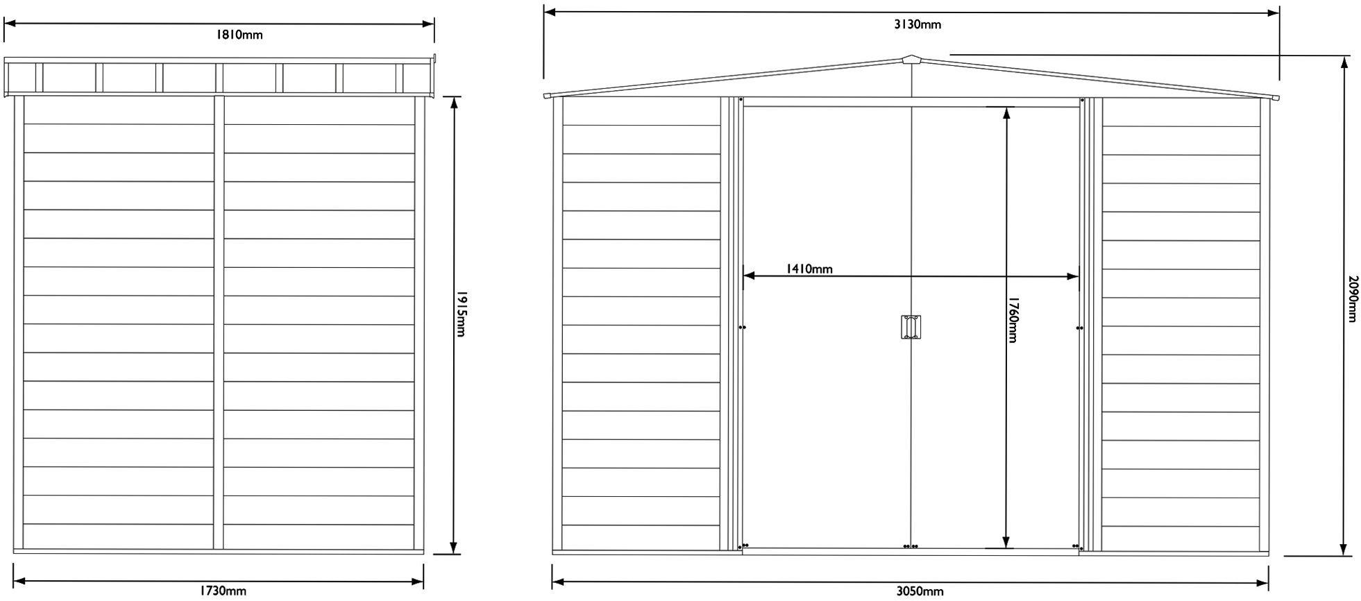 Arrow Woodvale 10x6 ft Apex Coffee Metal 2 door Shed with floor - Assembly service included