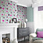 Arthouse Everly Multicolour Flowers & butterflies Glitter effect Textured Wallpaper