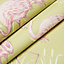 Arthouse Lagoon Green & pink Flamingos Textured Wallpaper