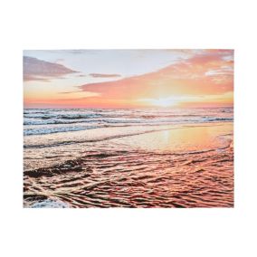 Arthouse Sunset Blush Canvas art (H)60cm x (W)80cm