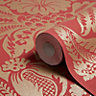 Arthouse Teramo Regal red Damask Glitter effect Textured Wallpaper