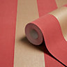 Arthouse Teramo Regal red Striped Glitter effect Textured Wallpaper