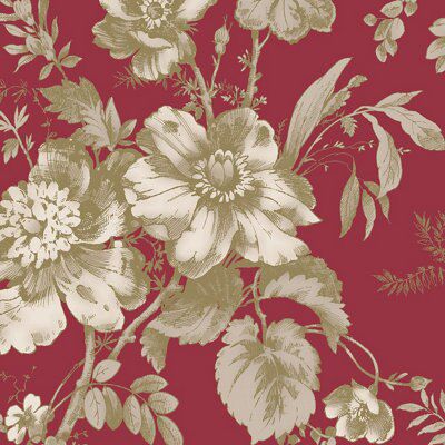 Red floral sale wallpaper