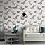 Arthouse Vintage Mariana Lavender Glitter effect Butterflies Smooth Wallpaper