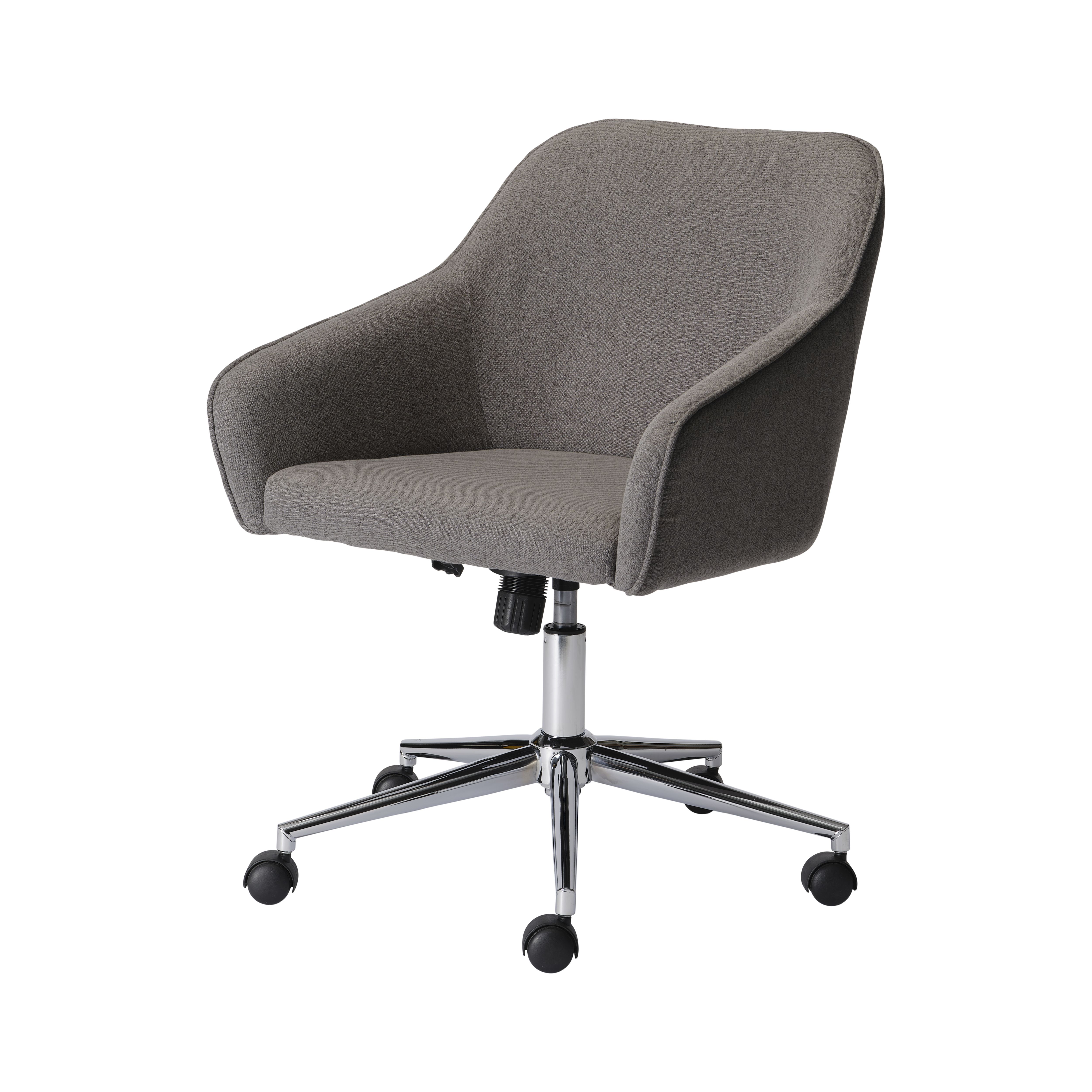 Arvor Dark grey Linen effect Office chair (H)945mm (W)620mm (D)640mm ...