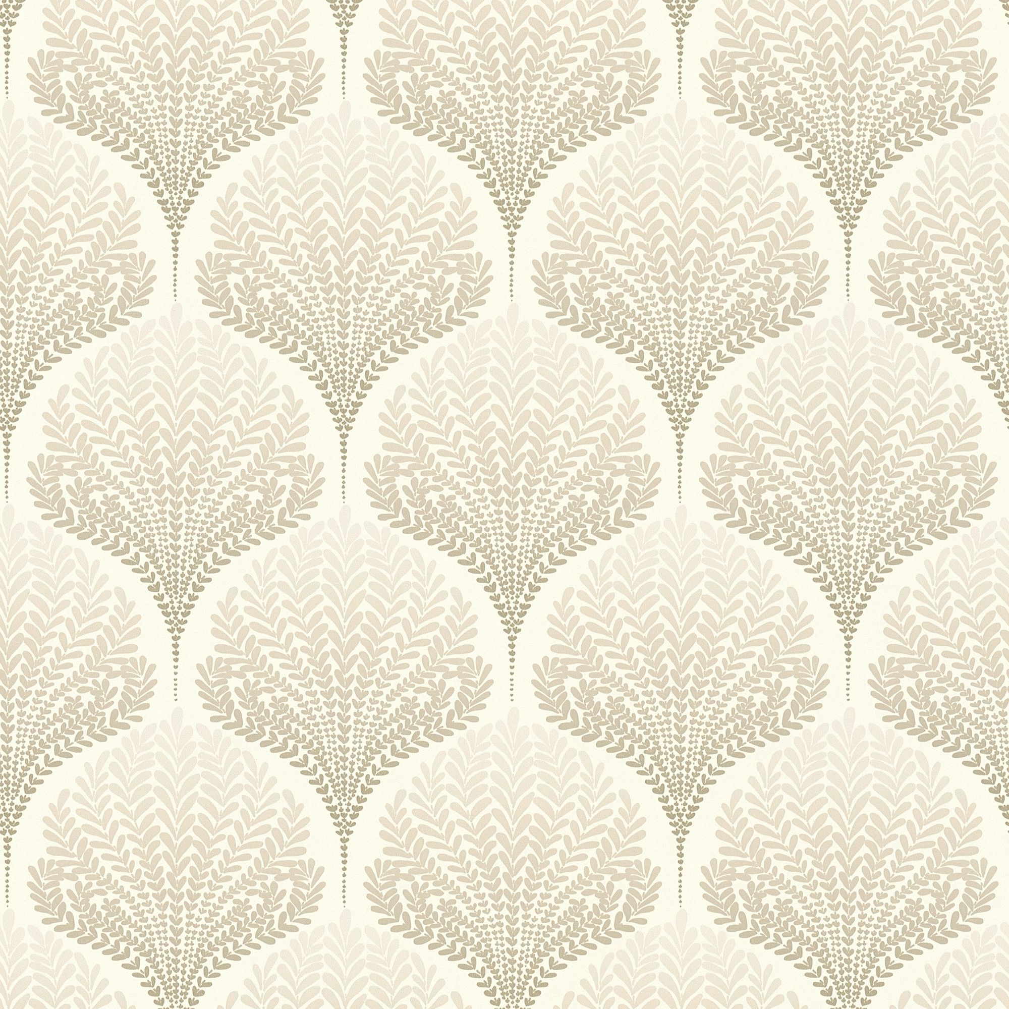 As Creation Beige, taupe & white Foliage Textured Wallpaper Sample