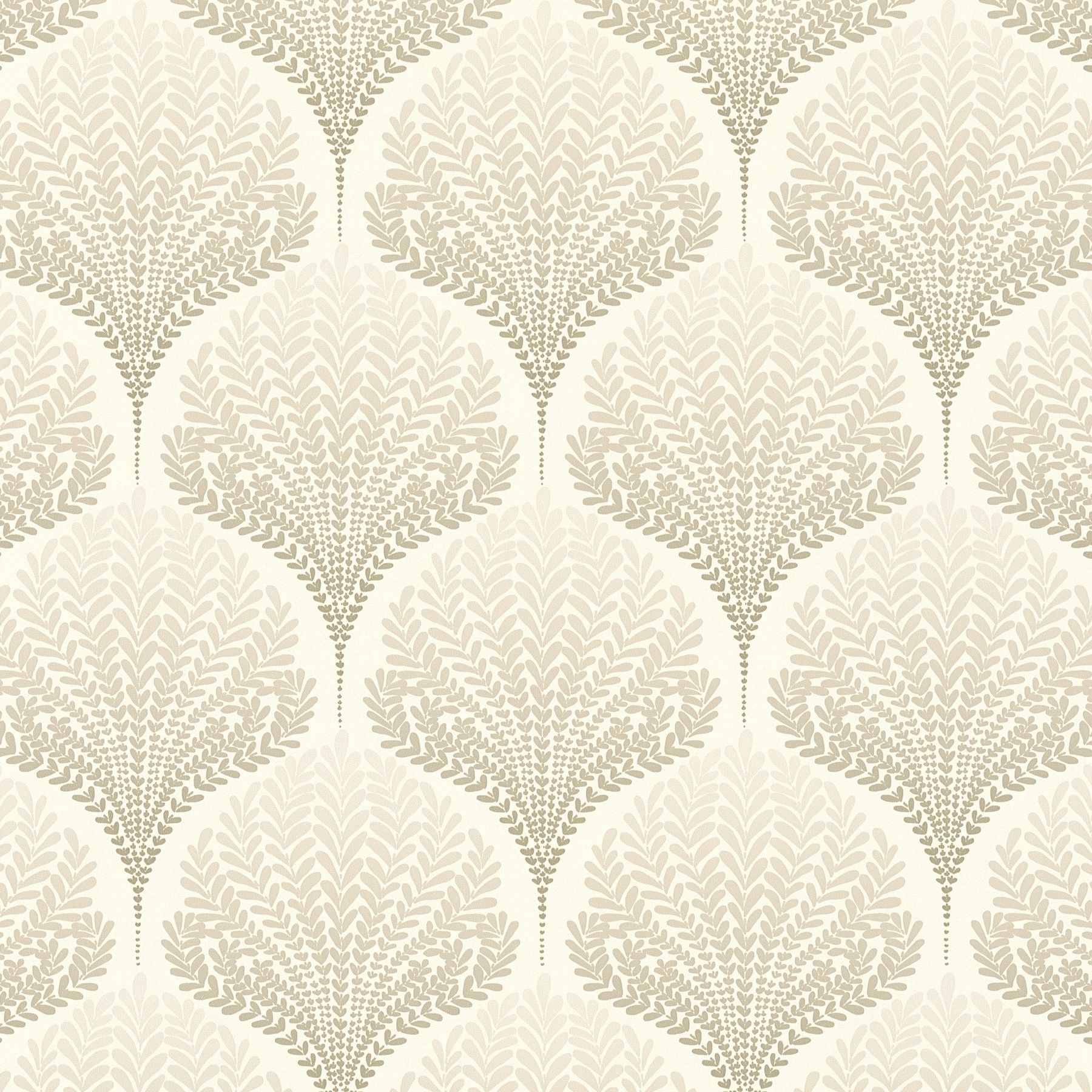 As Creation Beige, taupe & white Foliage Textured Wallpaper Sample