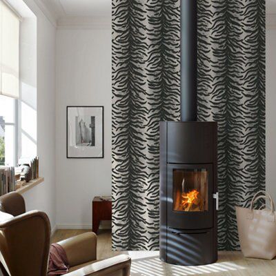 Grandeco Grey Woven effect Leopard Embossed Wallpaper