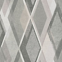 As Creation Pop colours Cream & grey 3D effect Geometric Textured Wallpaper