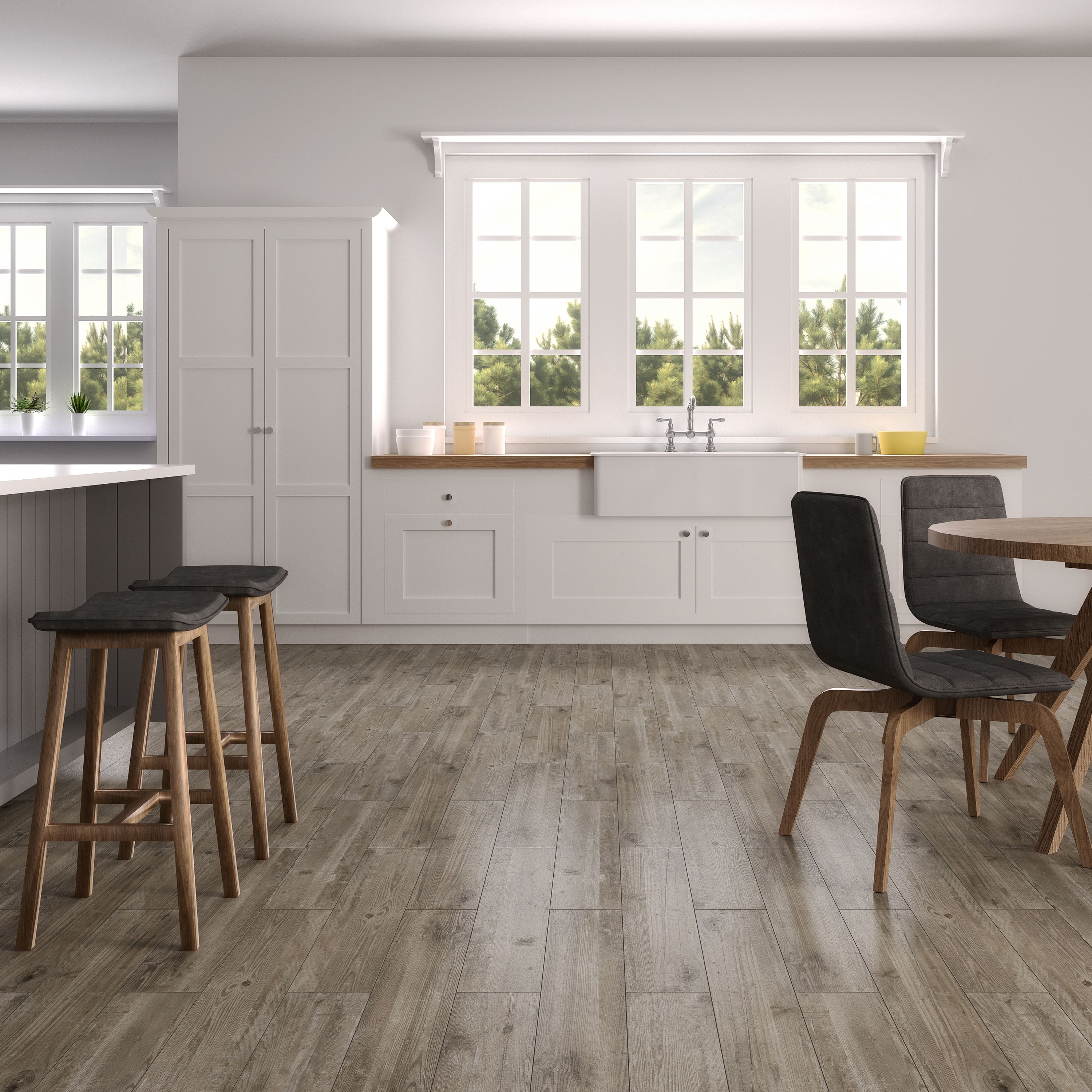 Ashdown Beige Matt Wood effect Porcelain Wall & floor Tile, Pack of 8, (L)900mm (W)150mm