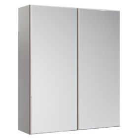 Ashford Dusty pink Double Bathroom Wall cabinet With 2 mirror doors (H)72cm (W)59.5cm