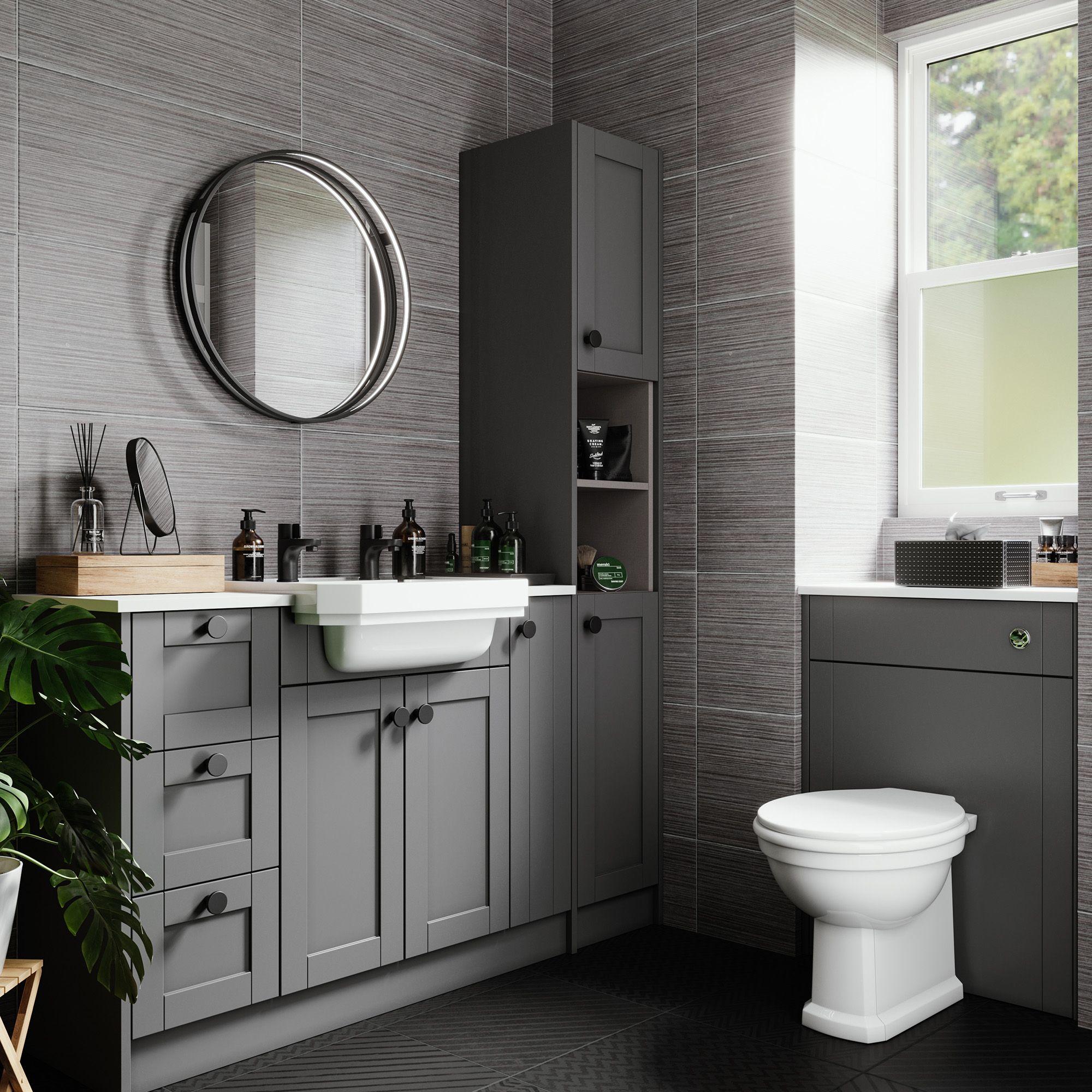 Ashford Matt Dusty grey End panel (H)720mm