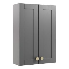 Ashford Matt Dusty grey Shaker Double Wall cabinet (W)495mm (H)720mm