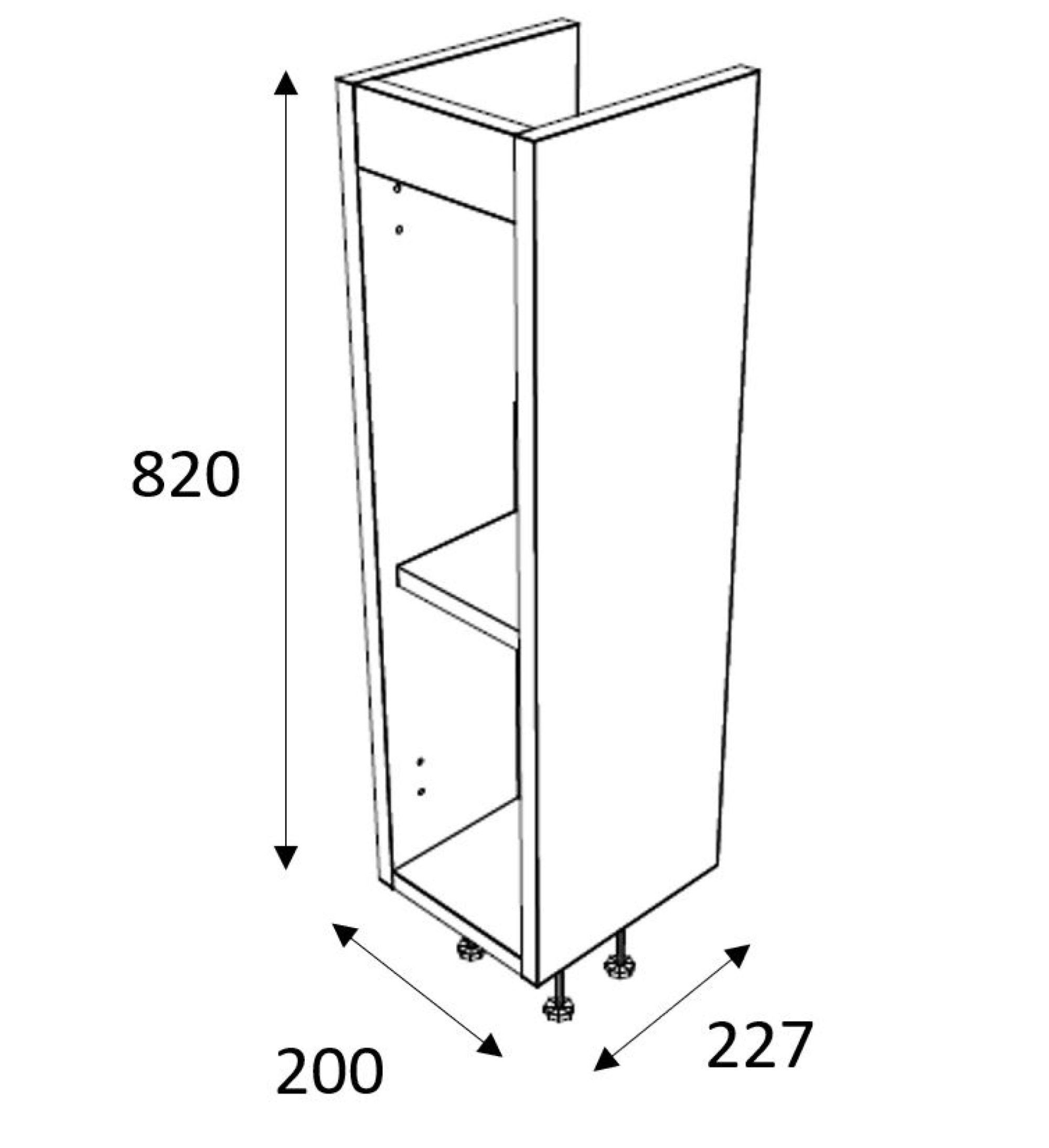 Ashford Matt Pink Freestanding Single Bathroom Cabinet (H) 820mm (W) 200mm