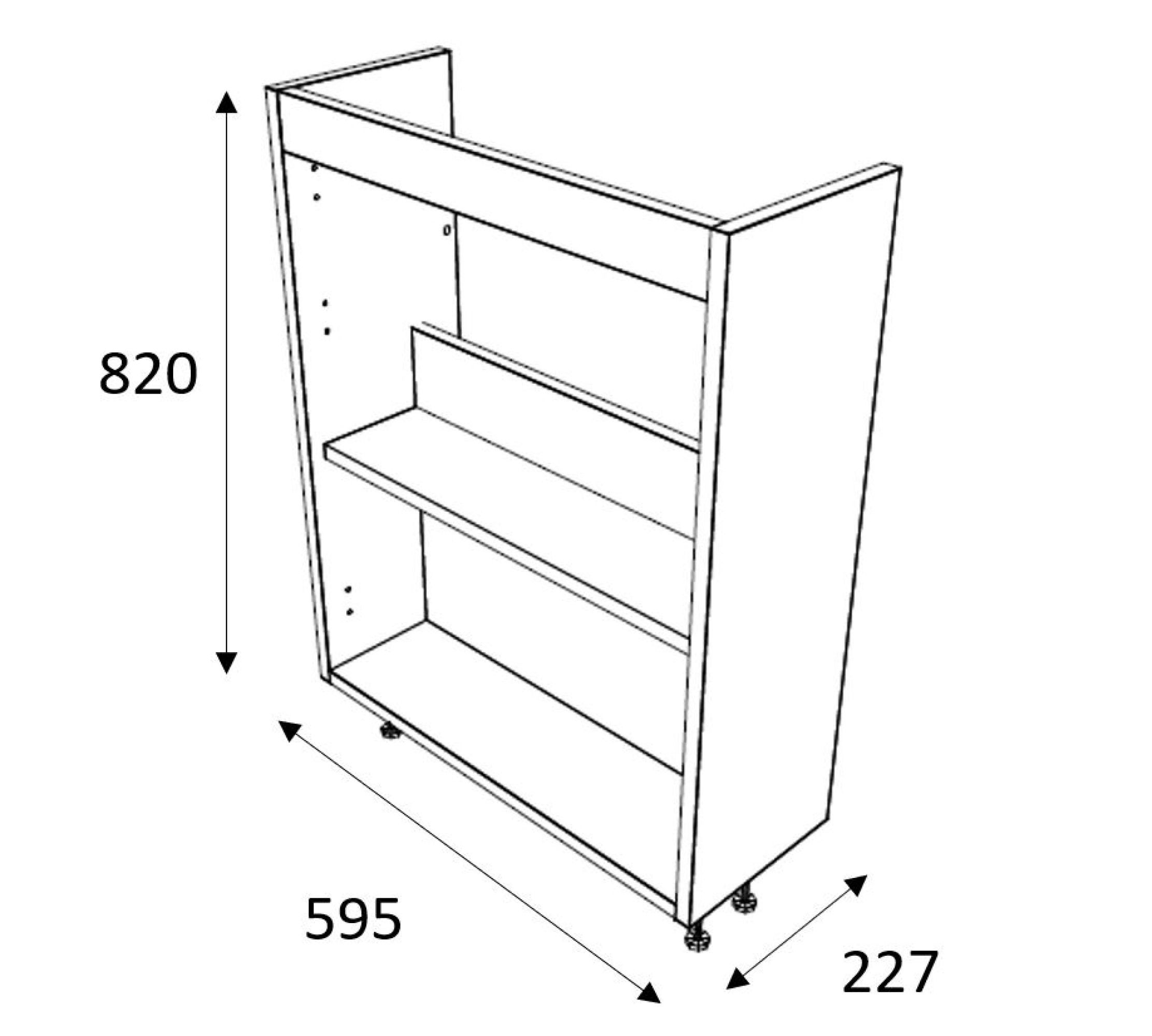 Ashford Slimline Matt Grey Freestanding Bathroom Vanity unit (H) 820mm (W) 600mm