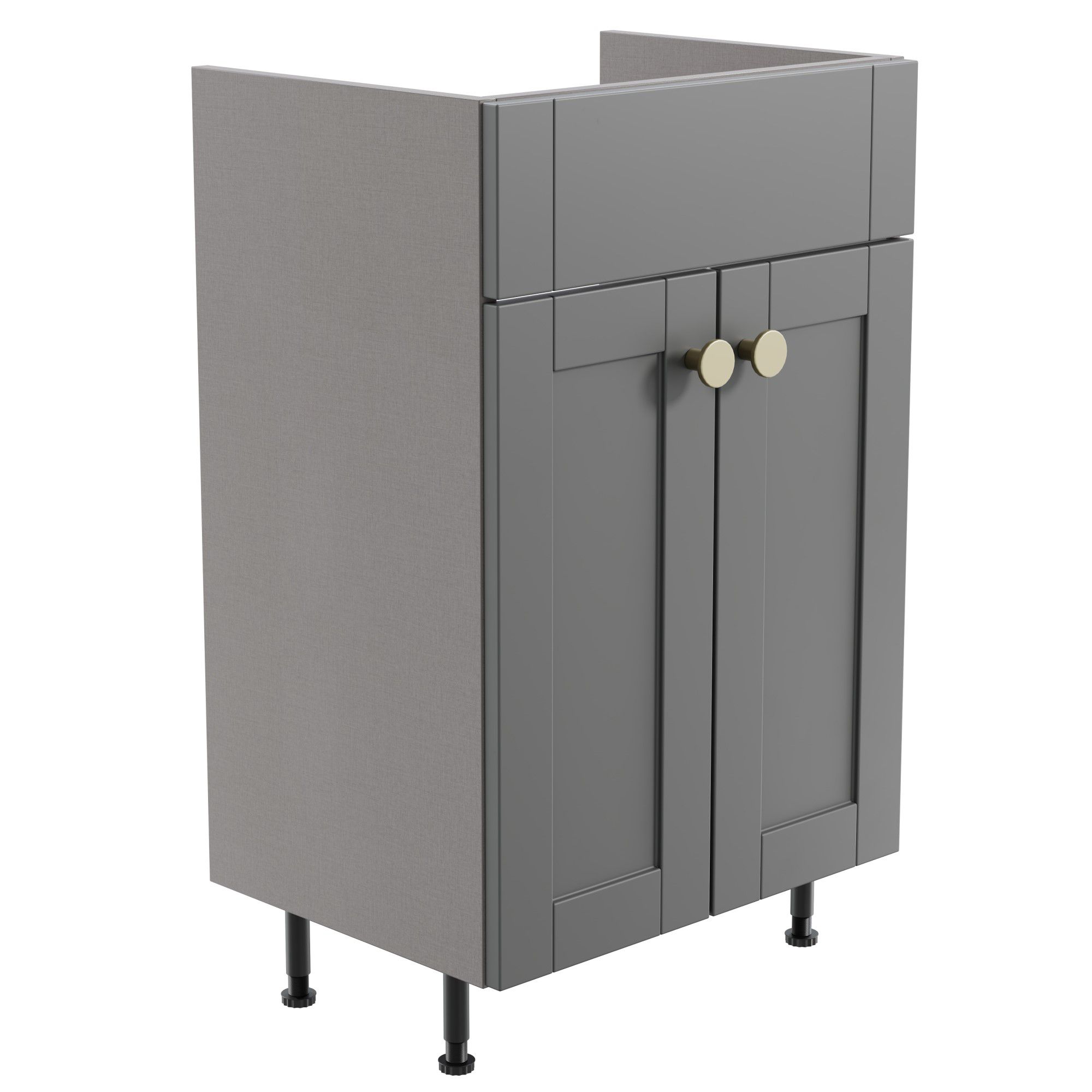Ashford Standard Matt Dusty grey Double Freestanding Bathroom Vanity unit (H)82cm (W)49.5cm