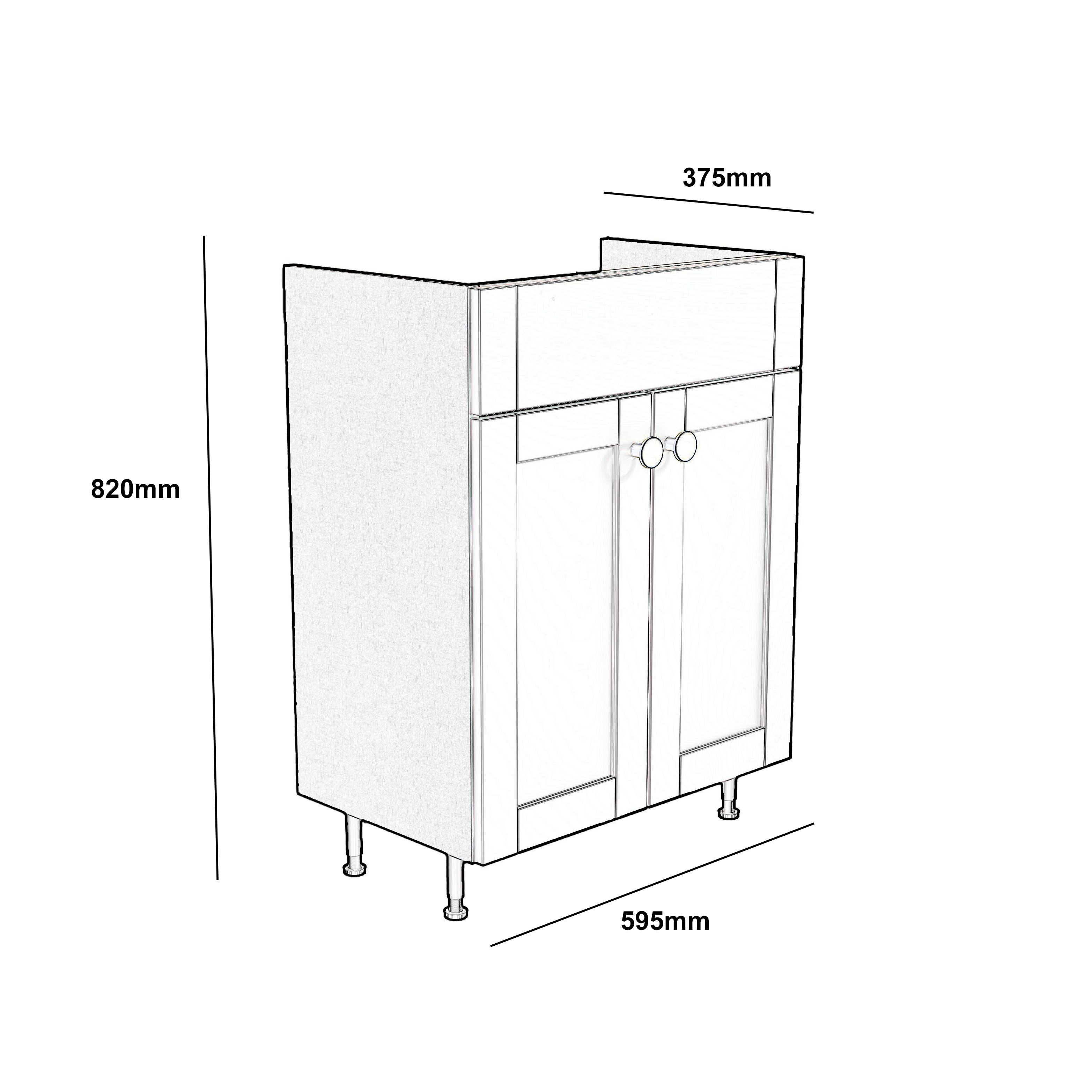 Ashford Standard Matt Dusty grey Double Freestanding Bathroom Vanity unit (H)82cm (W)59.5cm