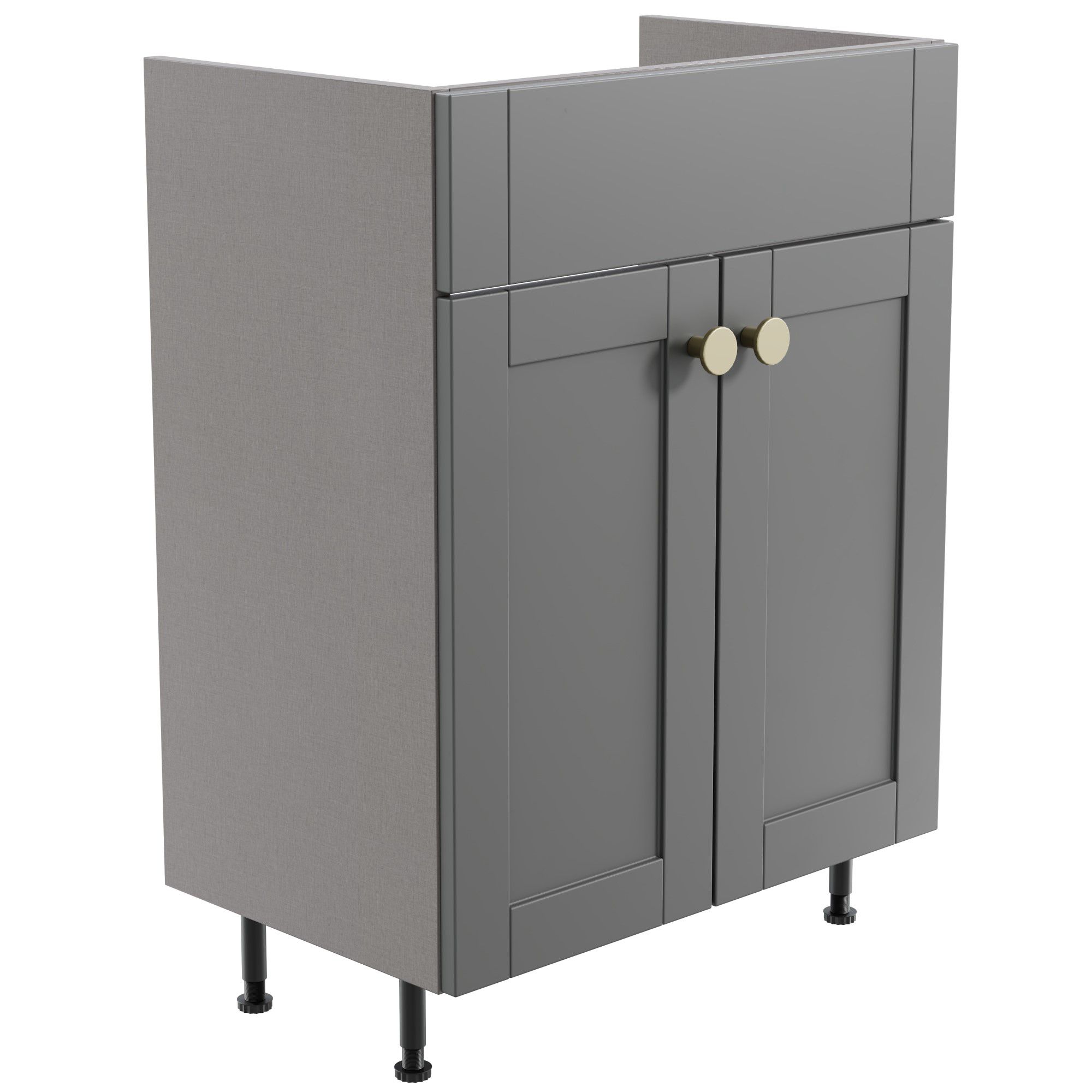 Ashford Standard Matt Dusty grey Double Freestanding Bathroom Vanity unit (H)82cm (W)59.5cm