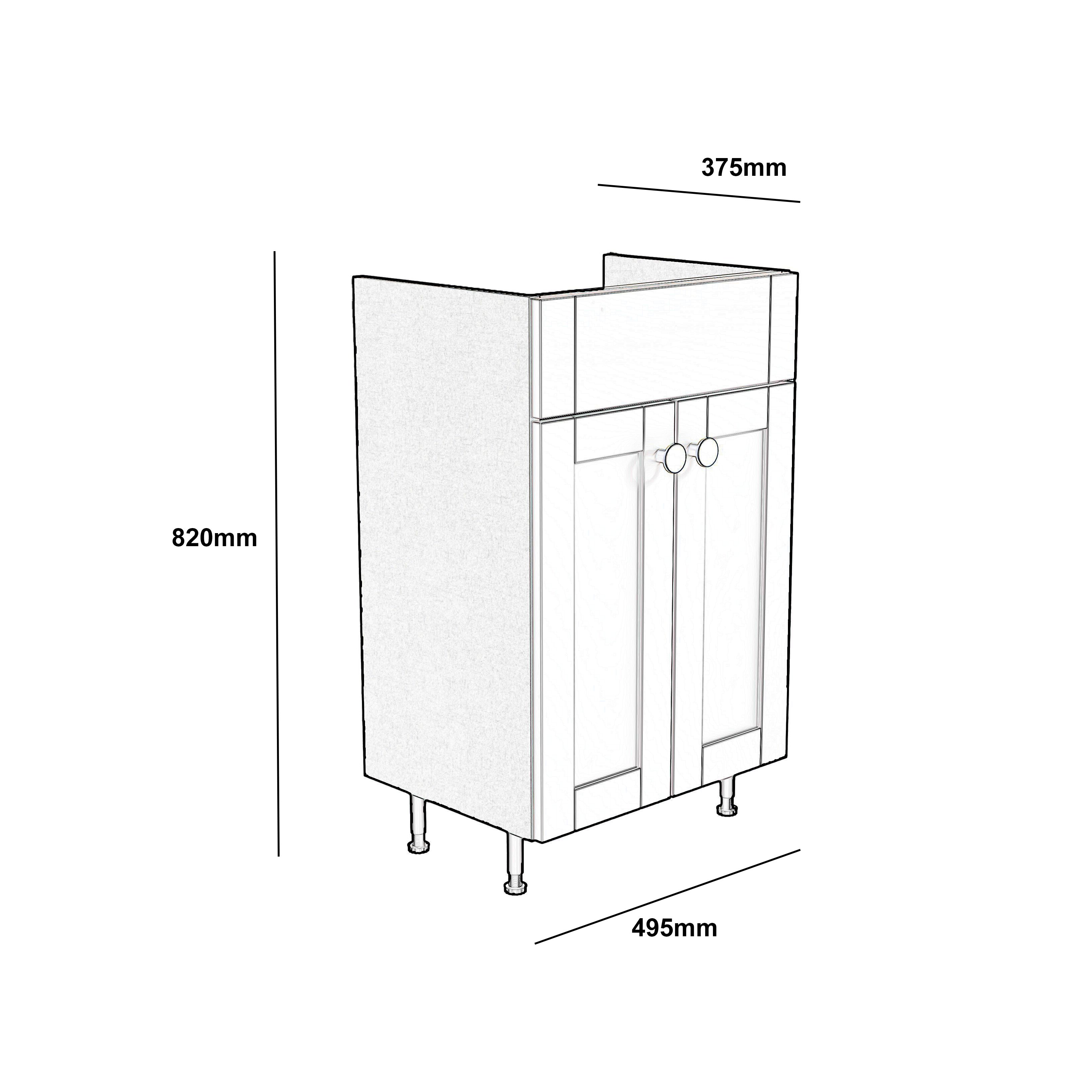 Ashford Standard Matt Dusty pink Double Freestanding Bathroom Vanity unit (H)82cm (W)49.5cm