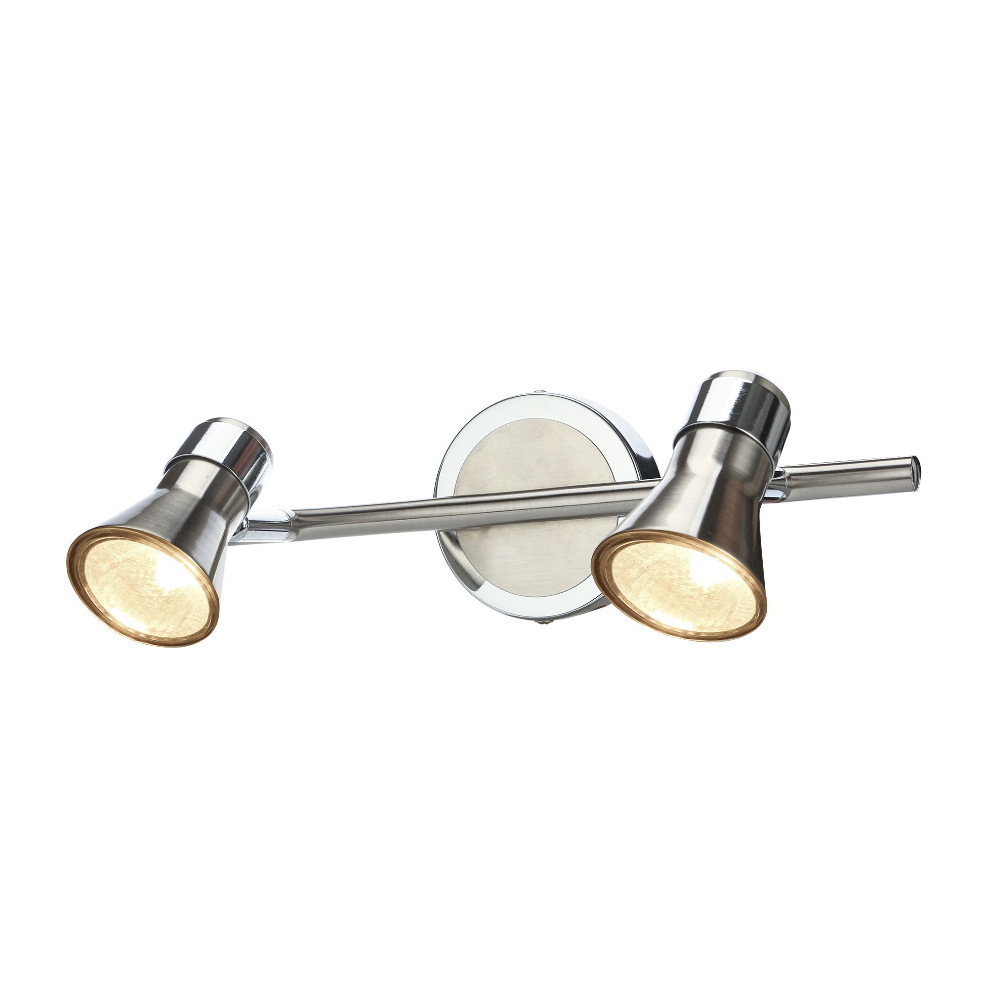 Aspis Modern Satin Nickel effect 2 Light Spotlight