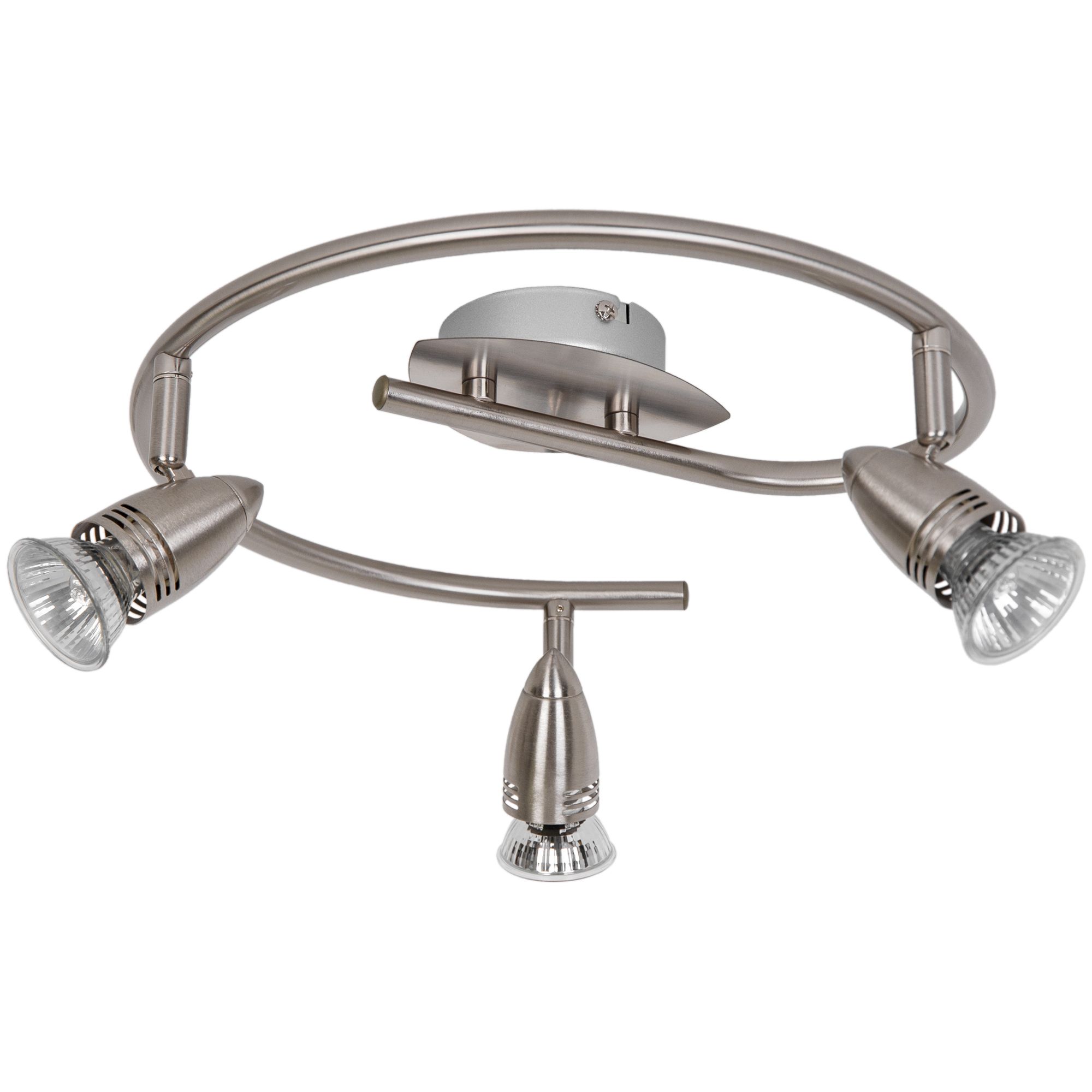Aspis Spiral Satin nickel effect 3 Light Spotlight
