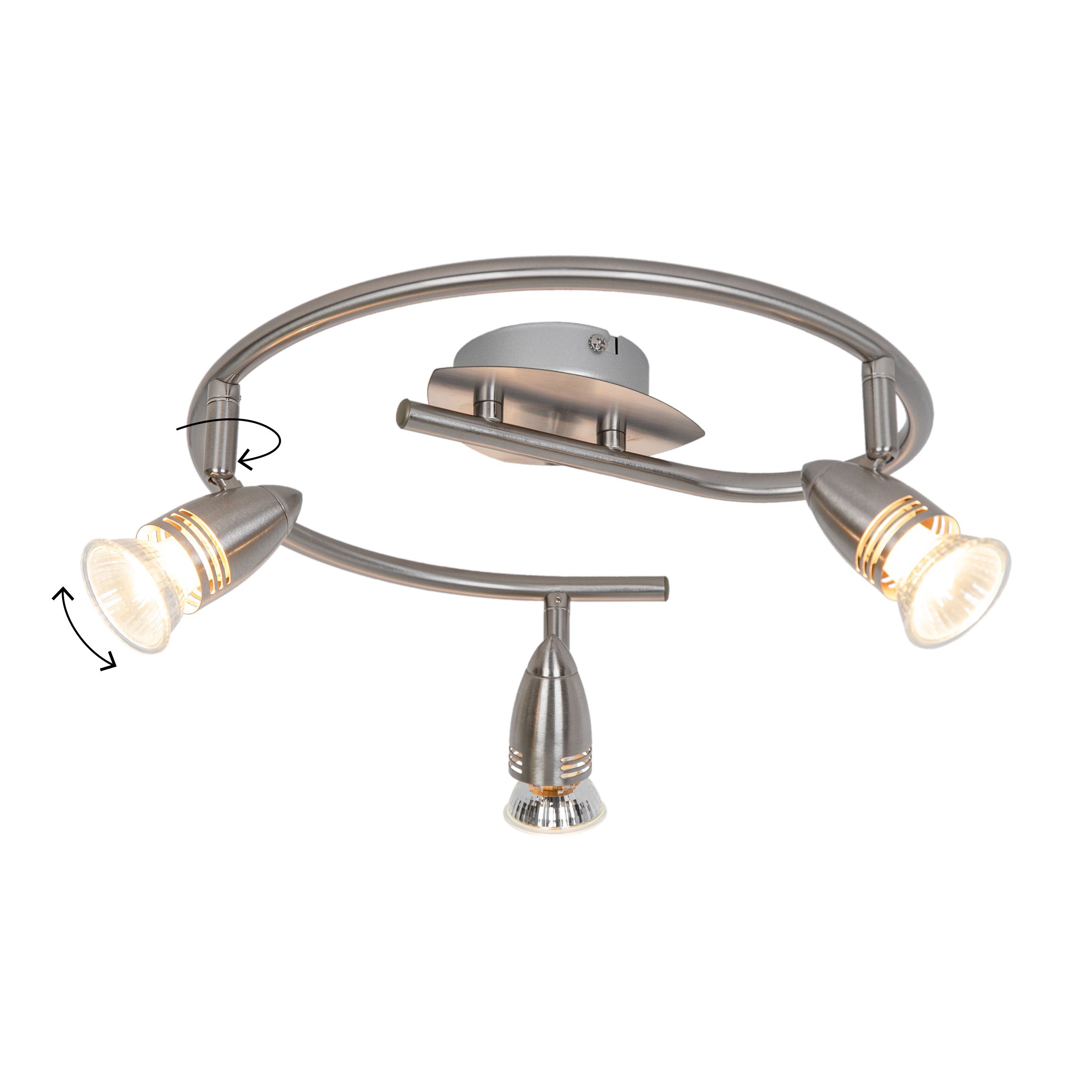 Aspis Spiral Satin nickel effect 3 Light Spotlight