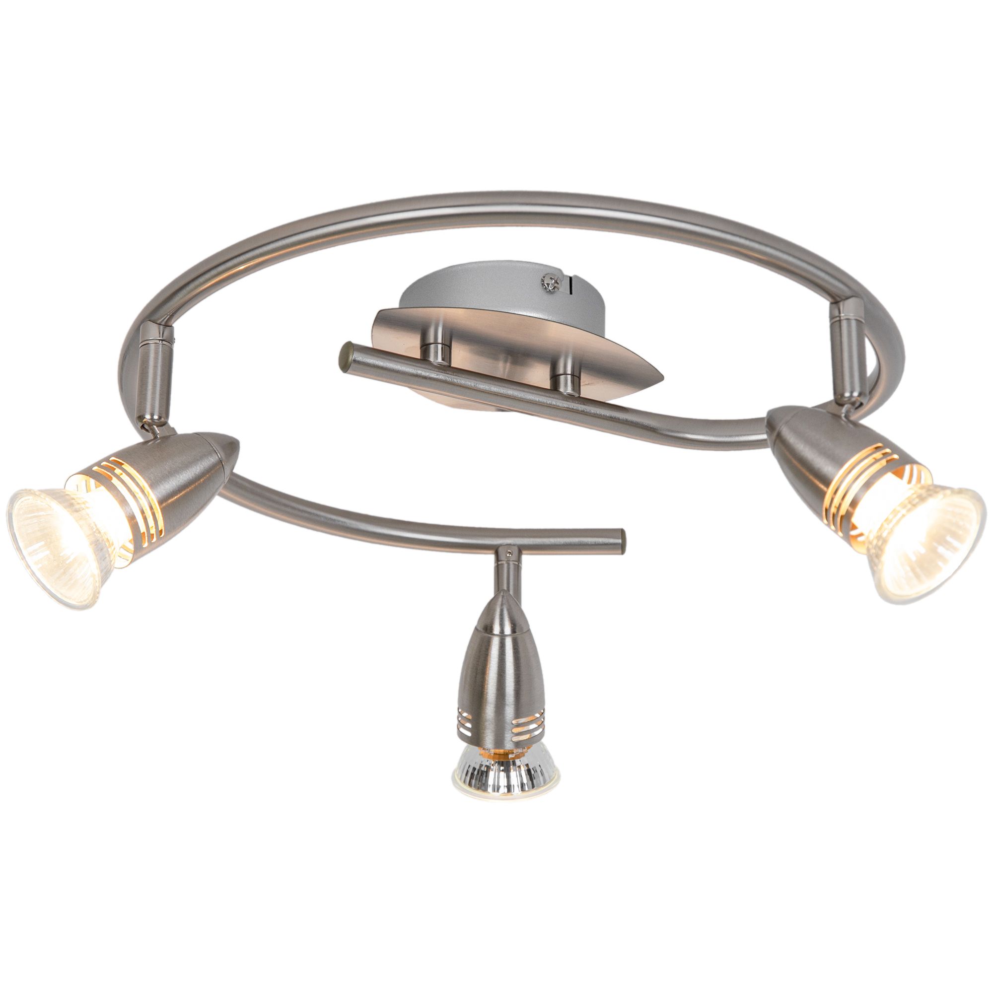 Aspis Spiral Satin nickel effect 3 Light Spotlight