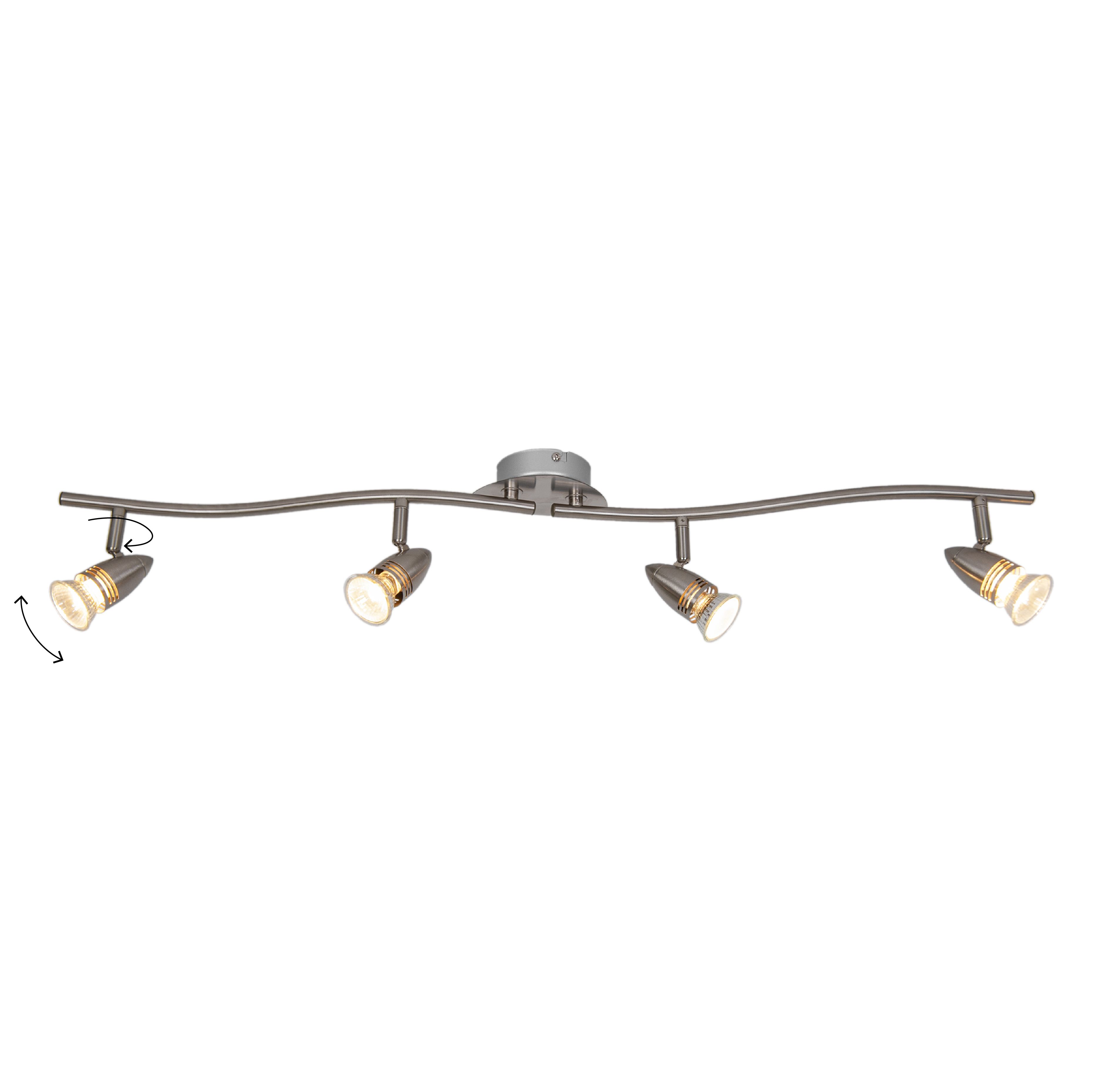 Aspis Tube Satin nickel effect 4 Light Spotlight