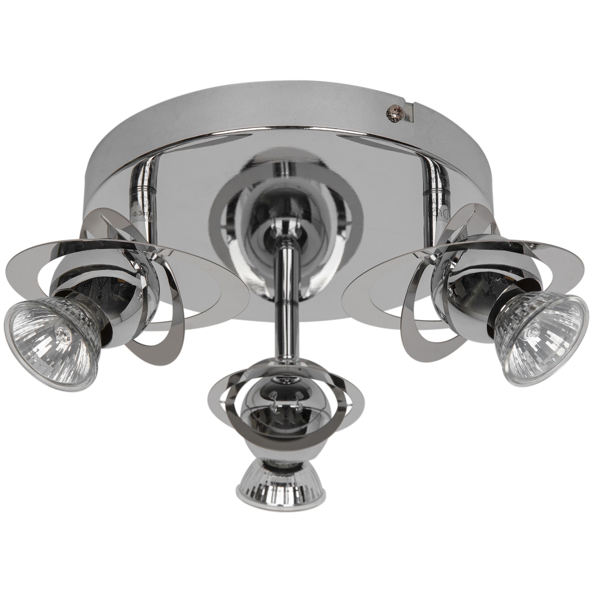 Astraea Plate Chrome 3 Light Spotlight