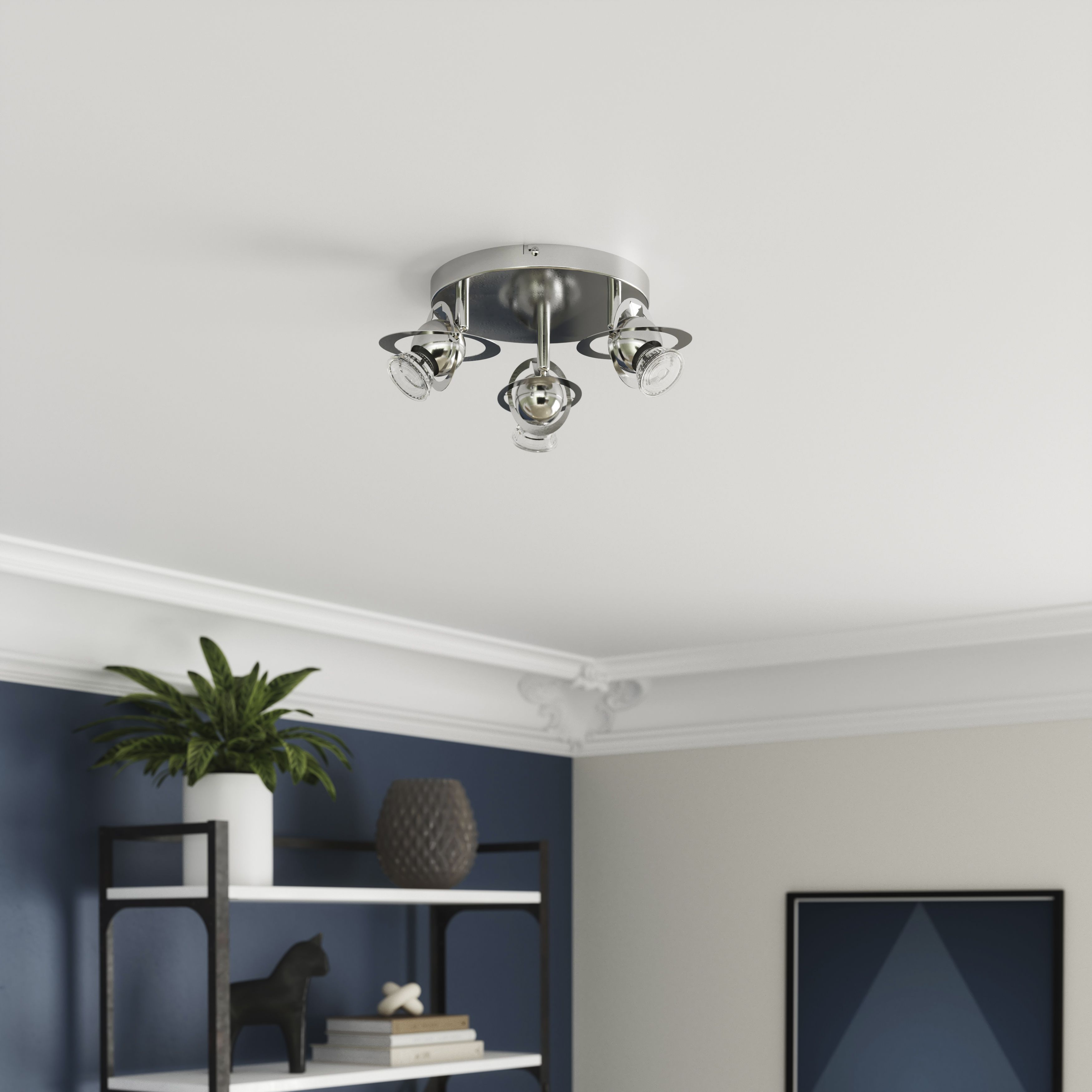 Astraea Plate Chrome 3 Light Spotlight