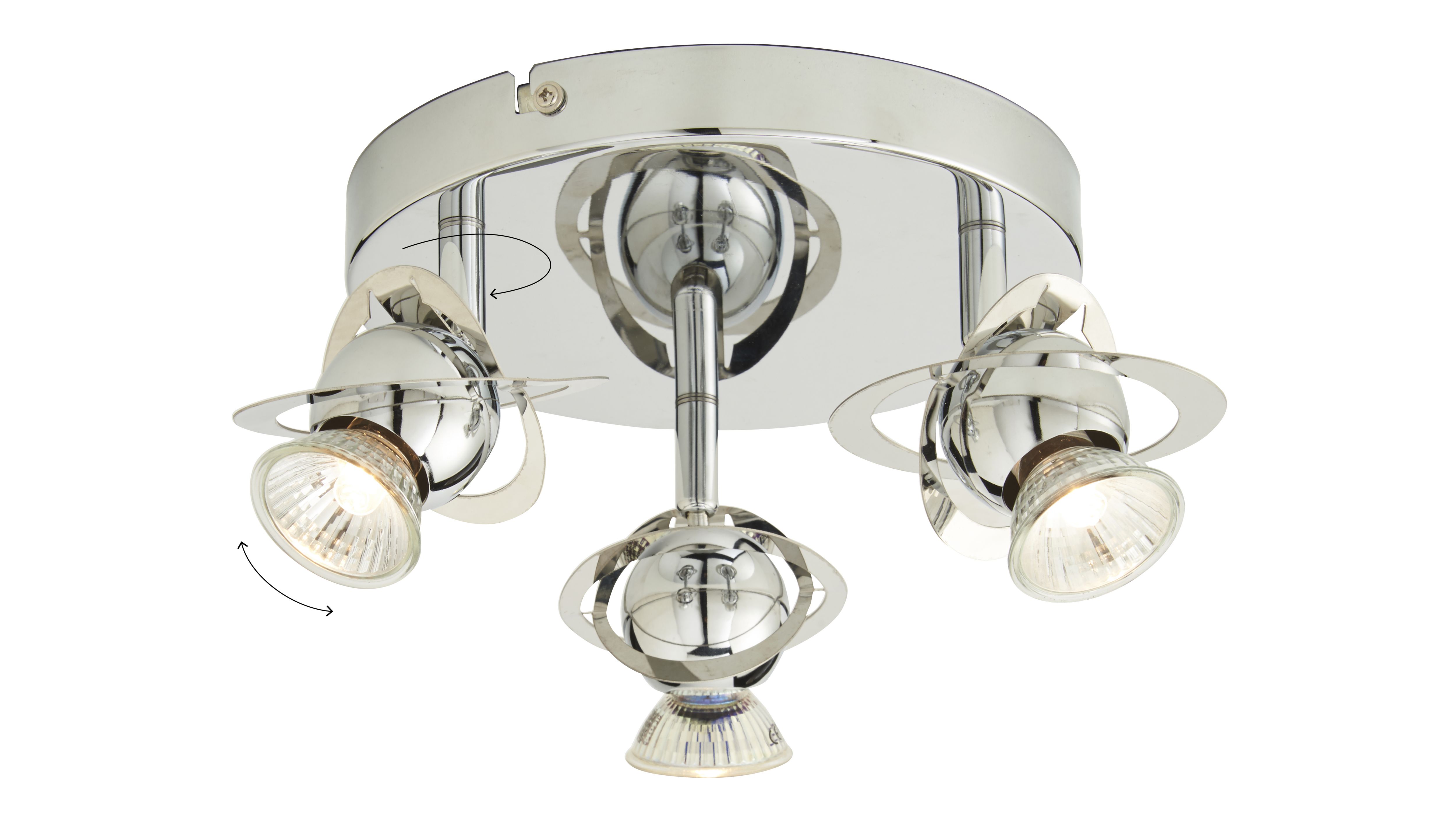 Astraea Plate Chrome 3 Light Spotlight