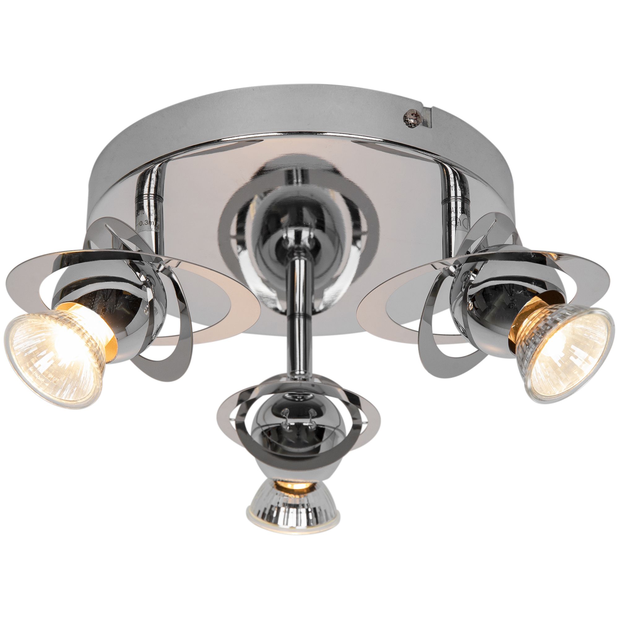 Astraea Plate Chrome 3 Light Spotlight